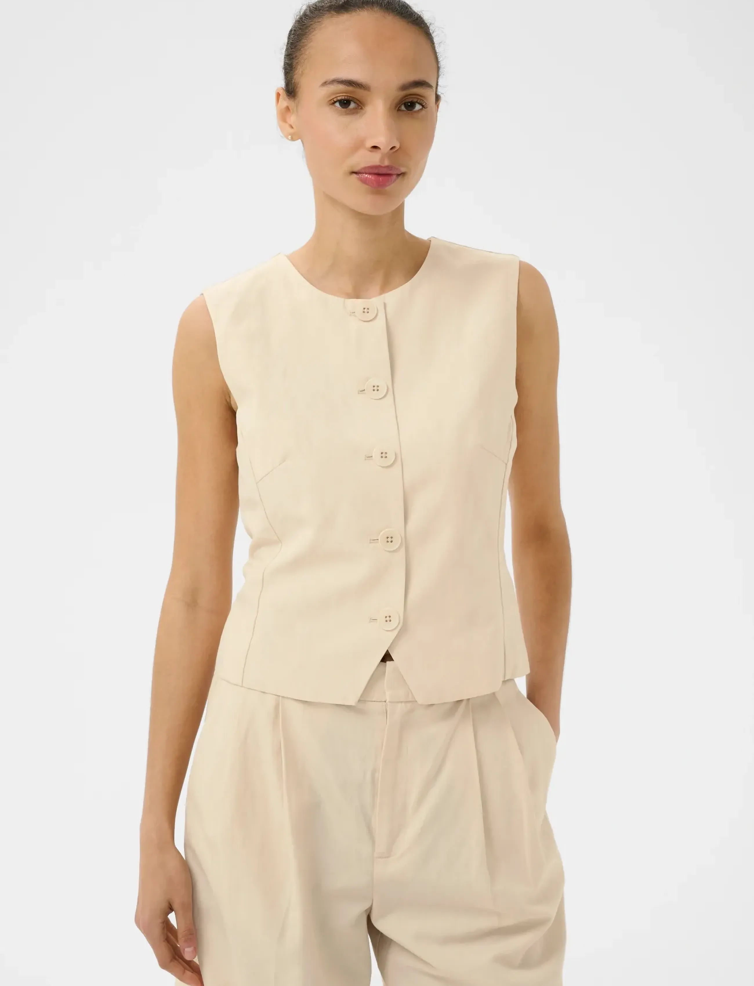 Part Two - BenittaPW Waistcoat - kevadjoped - sandshell - 3