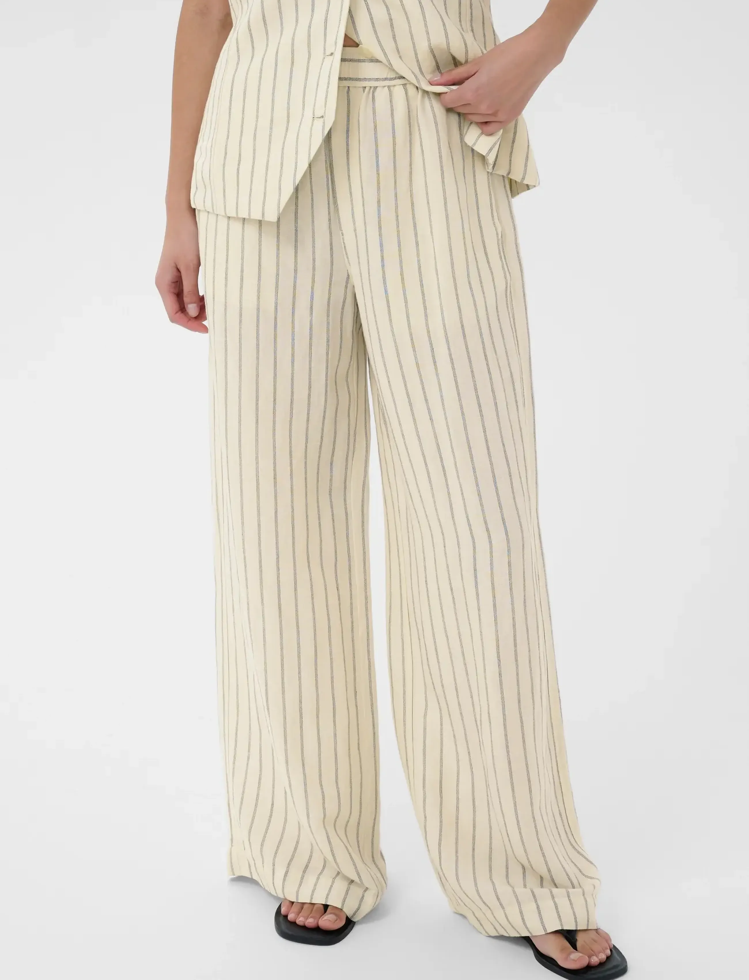 Part Two - BianaPW Pants - culottes - black stripe - 3