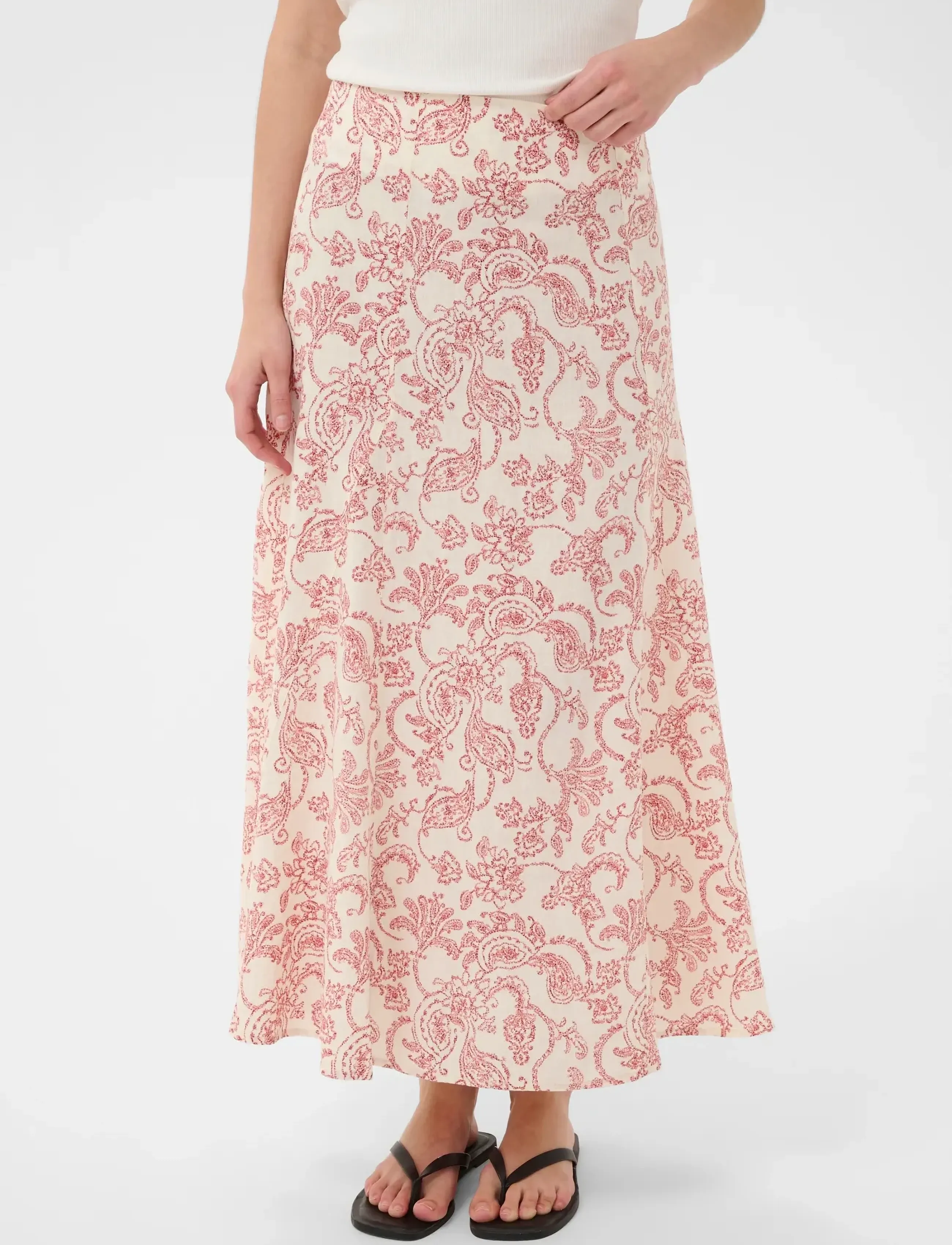 Part Two BerilPW Skirt - Nederdele - PEACH BLOSSOM DOT PAISLEY / pink/rose