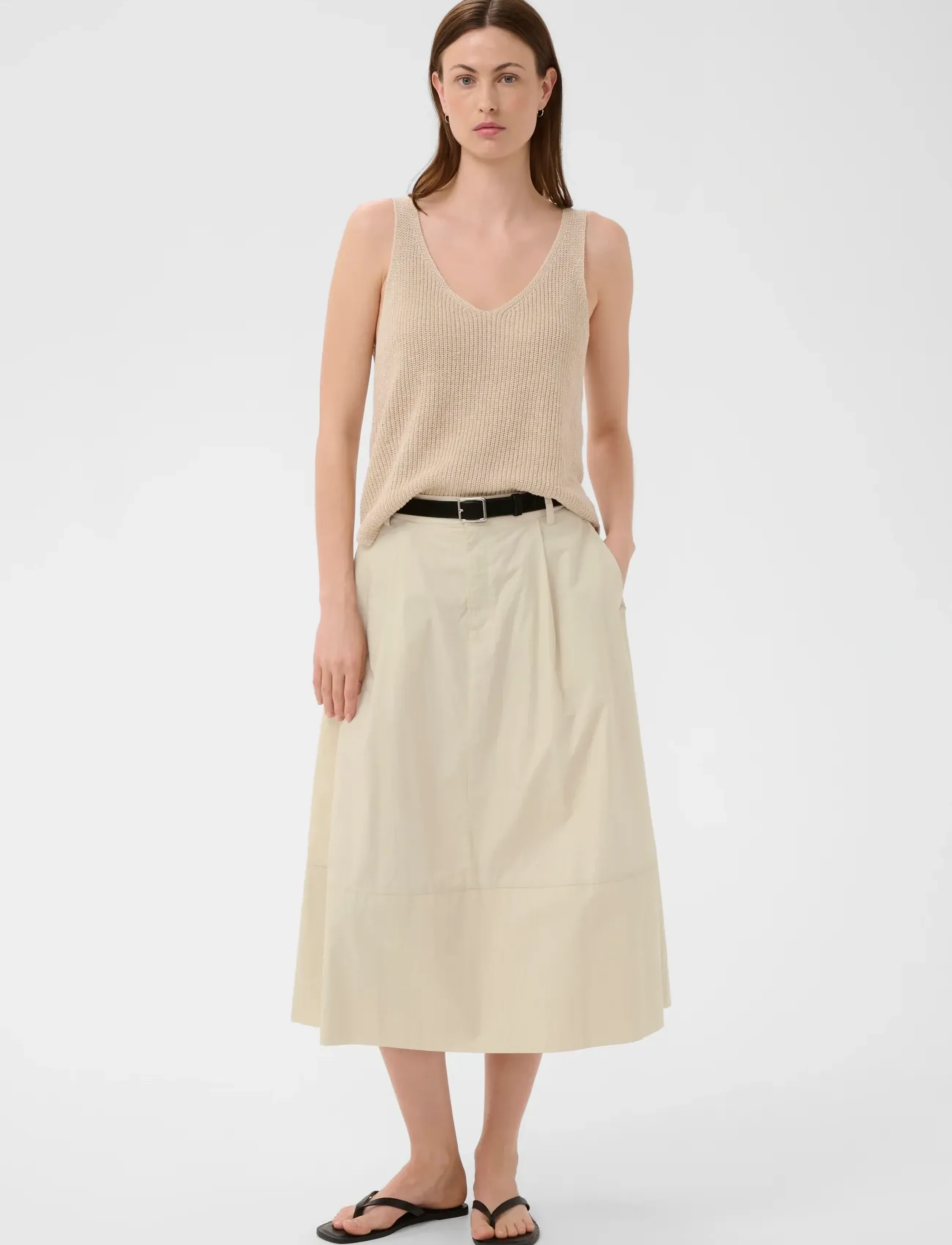 Part Two Bojanapw Skirt, Kvinder, Midi A-Linje Nederdel, Cream, Str: 42