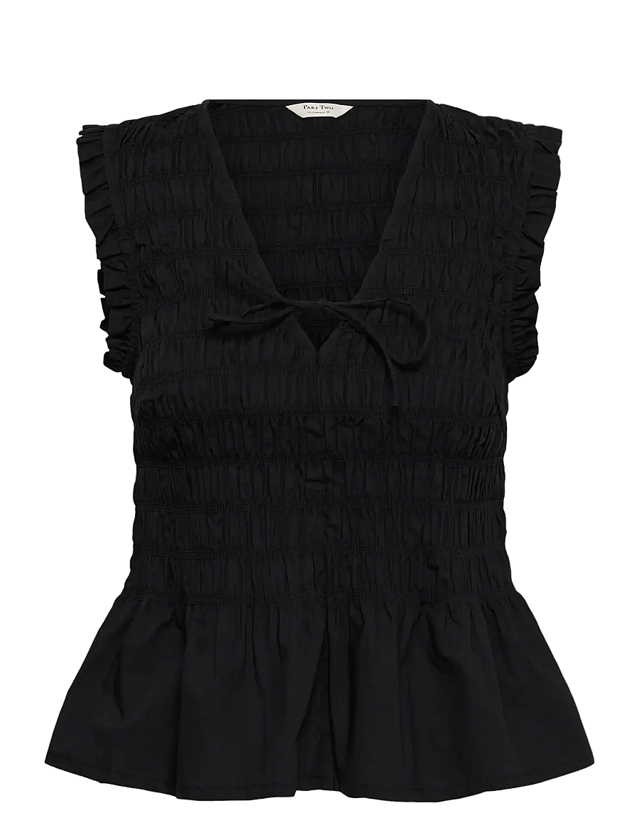 Part Two - BorgnyPW Top - short-sleeved blouses - black - 1