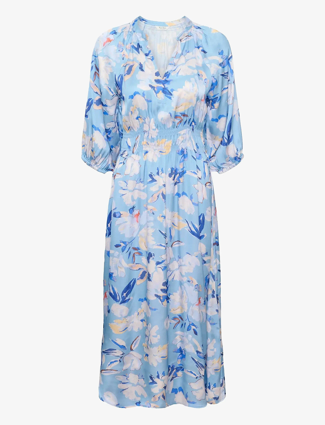 Part Two - BoraPW Dress - sommarklänningar - blue watercolor flower print - 1