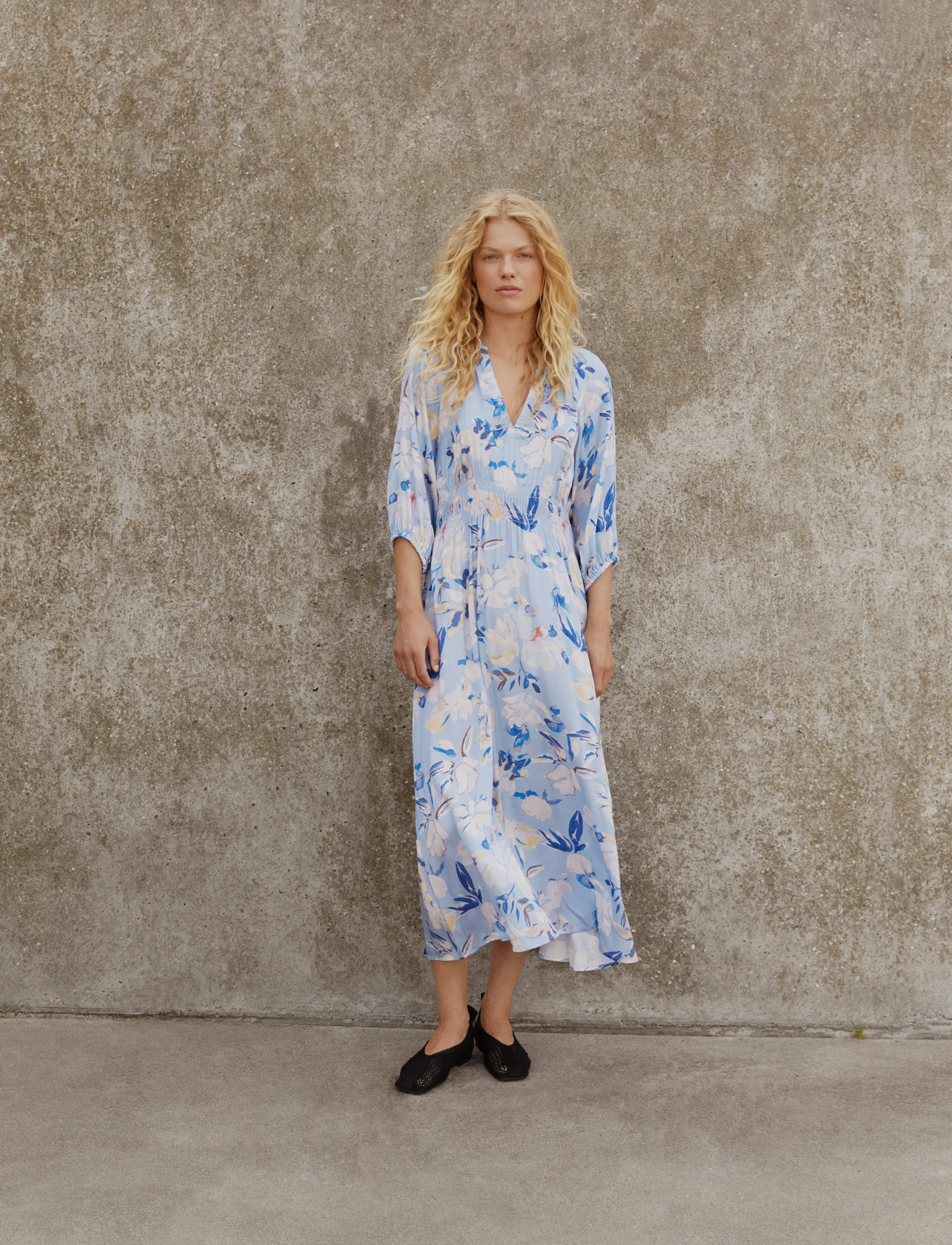 Part Two BoraPW Dress - Kjoler - BLUE WATERCOLOR FLOWER PRINT / blue
