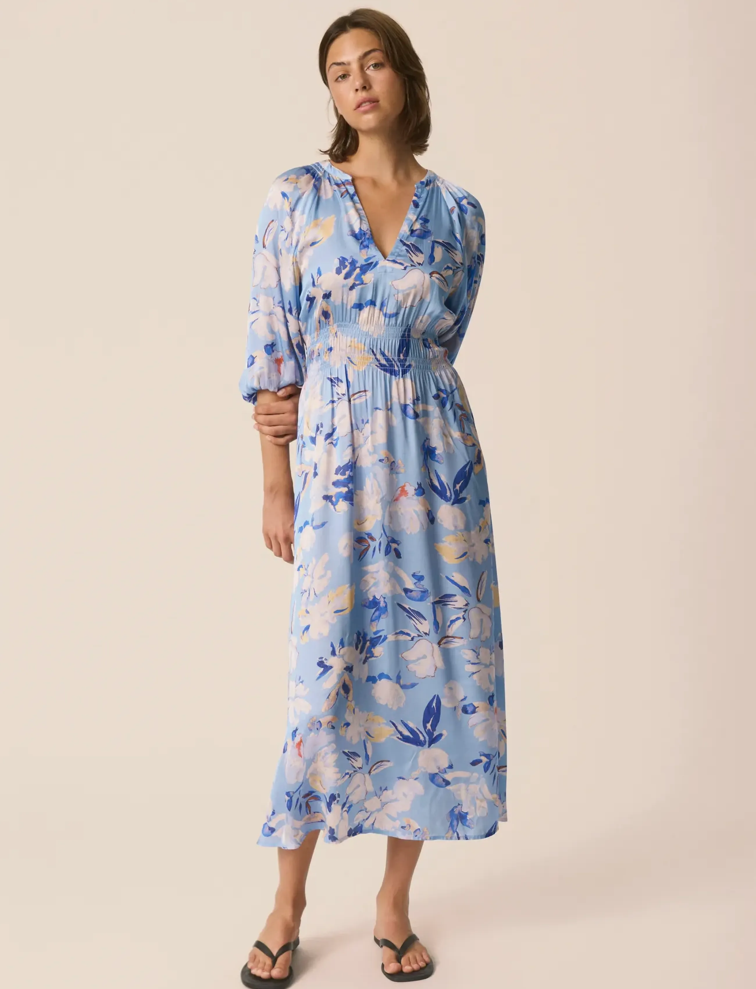 Part Two BoraPW Dress - Midikleidid - BLUE WATERCOLOR FLOWER PRINT / blue