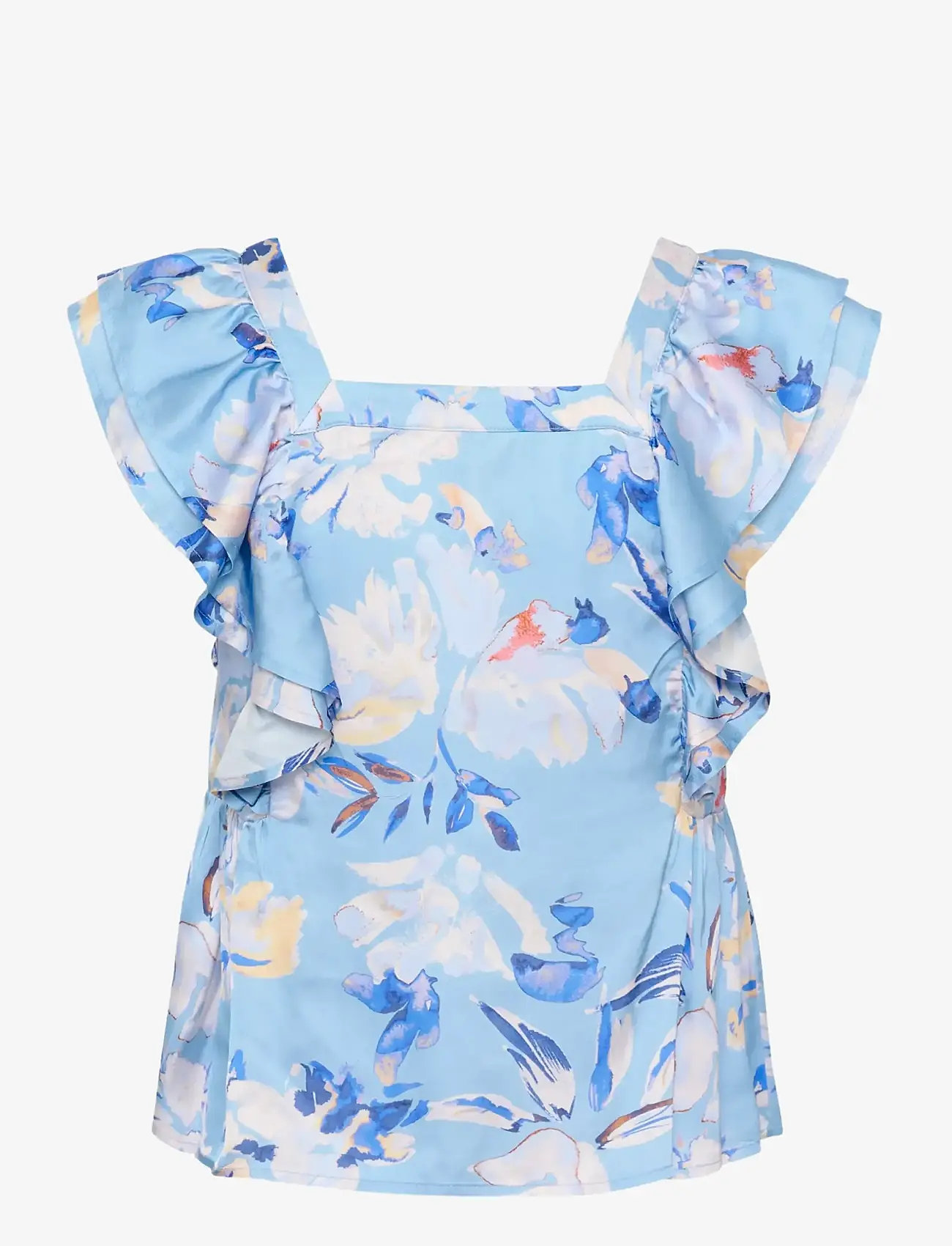 Part Two - BinaraPW Top - kortærmede bluser - blue watercolor flower print - 2