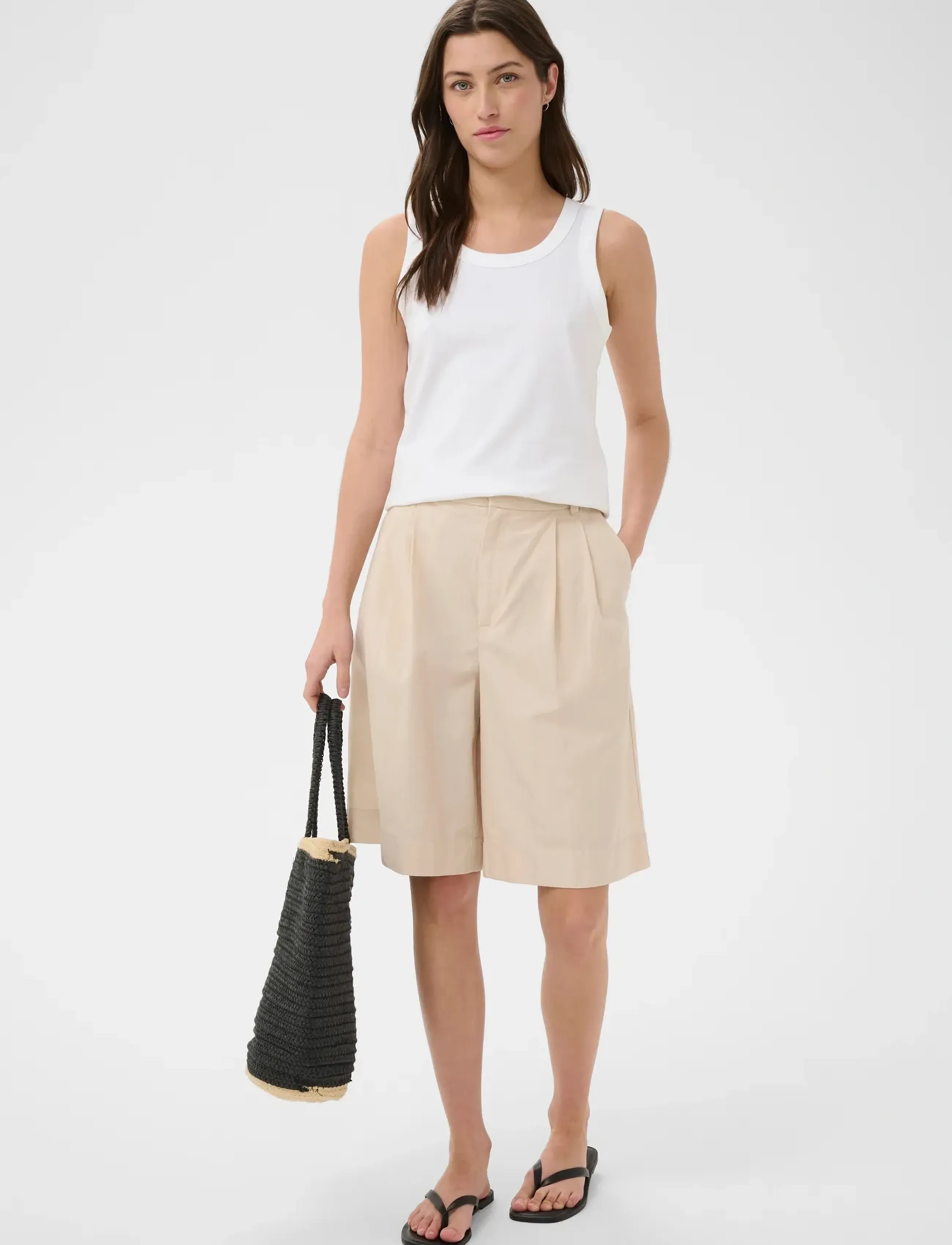 Part Two - BessyPW Top - linnen - bright white - 4