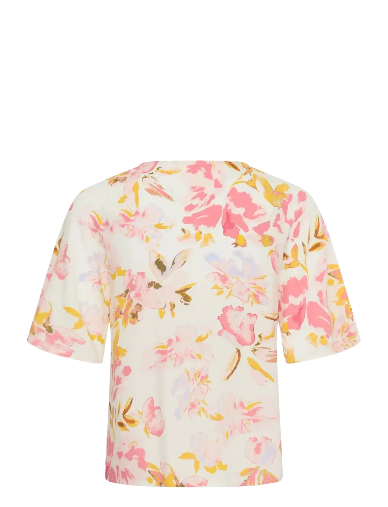 Part Two - BertelinePW BL - kortärmade blusar - peach blossom watercolor print - 2