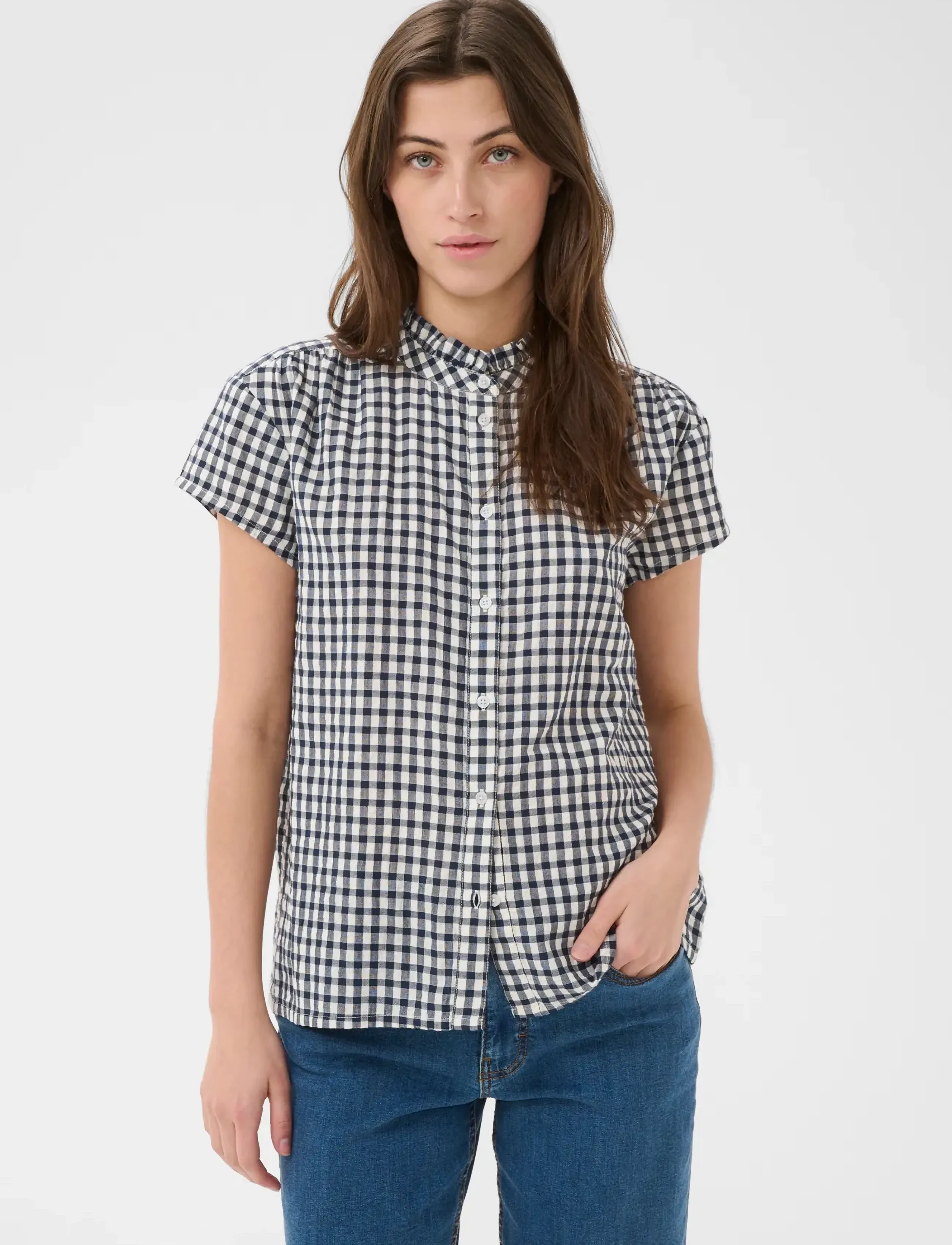 Part Two Bjankapw Blouse, 44, Navy, Bluser > Kortærmede, Dame