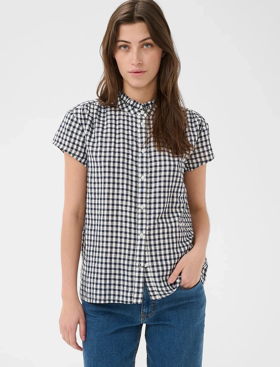 Part Two - BjankaPW Blouse - short-sleeved blouses - blue check - 0