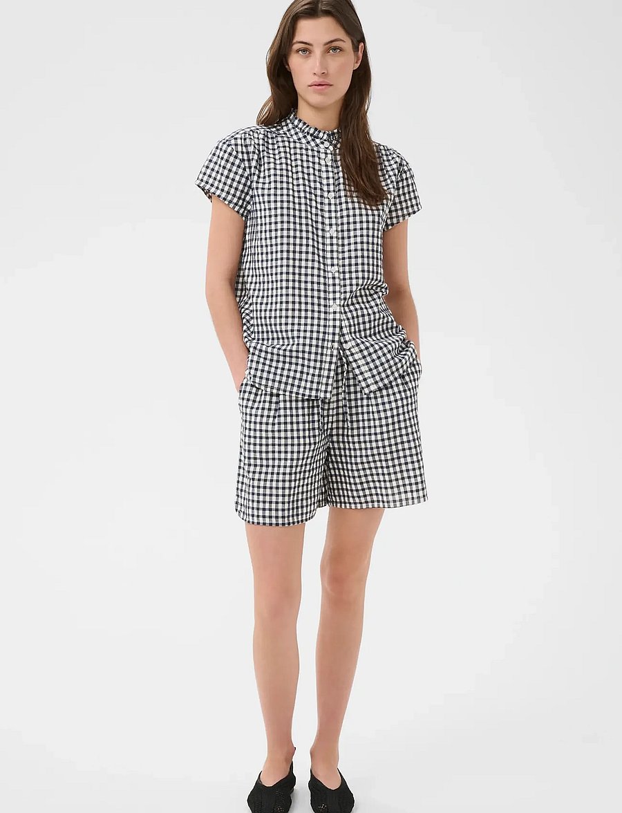Part Two - BjankaPW Blouse - short-sleeved blouses - blue check - 3