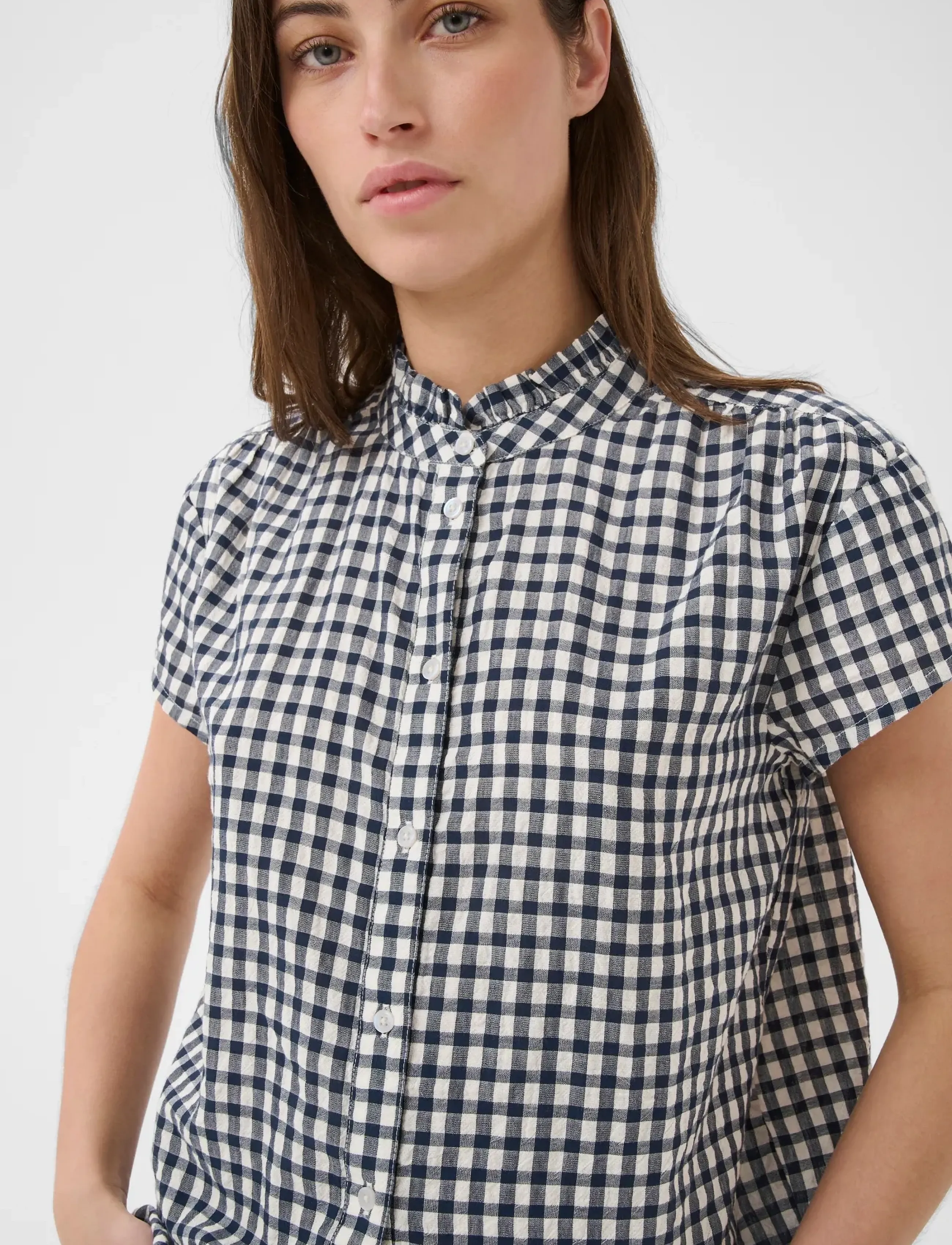 Part Two - BjankaPW Blouse - short-sleeved blouses - blue check - 5