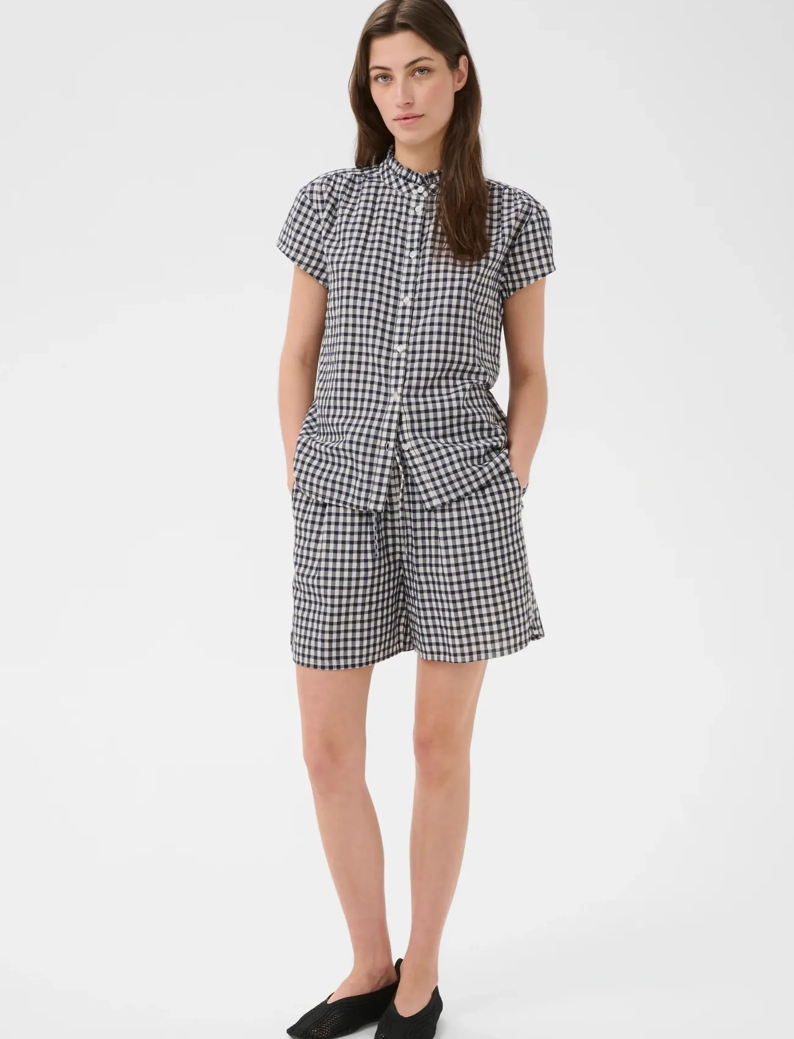 Part Two Bigipw Shorts, Kvinder, Gingham Shorts, Navy, Str: 38