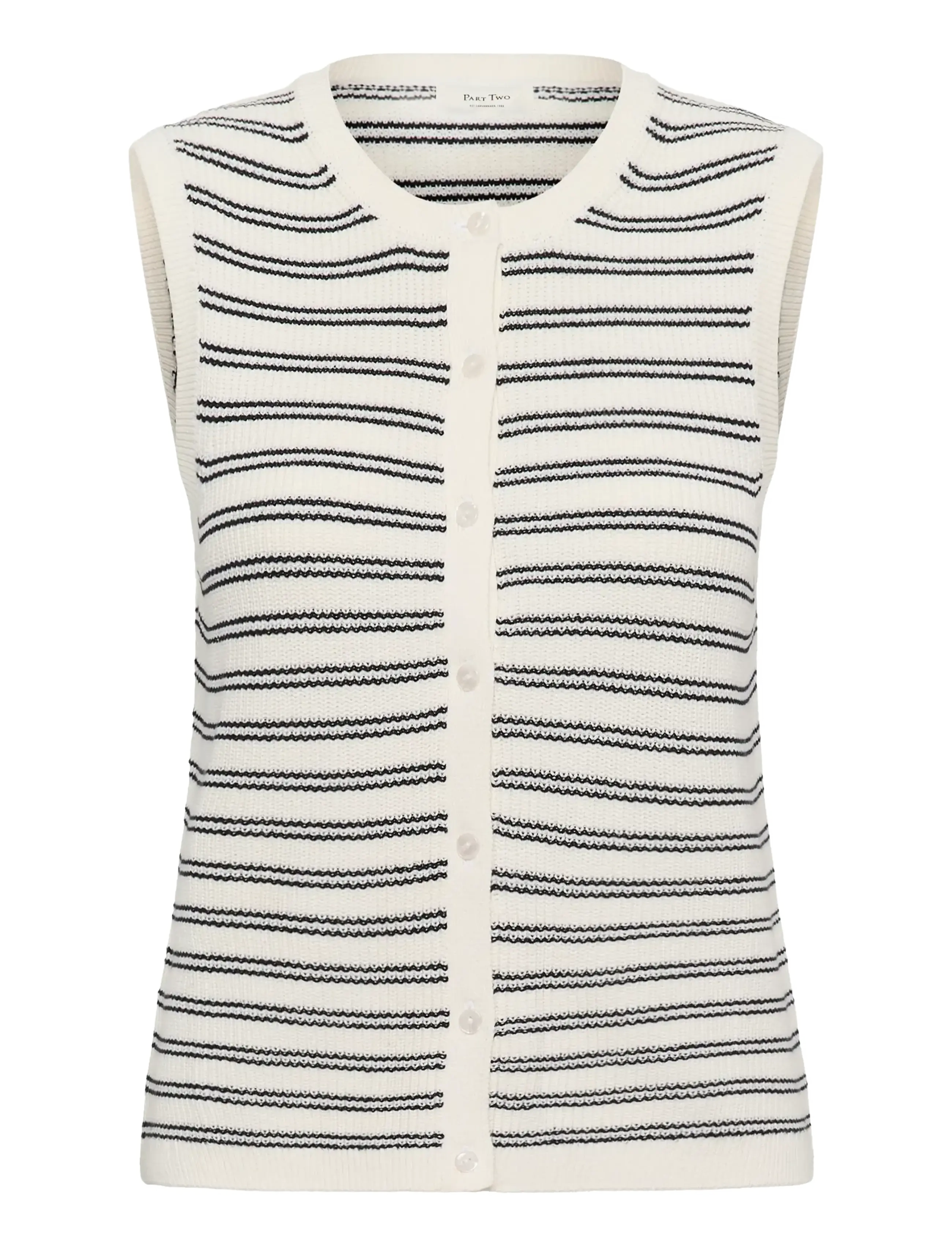 Part Two GemmaPW WA - Vests - DARK NAVY TWIN STRIPE / cream