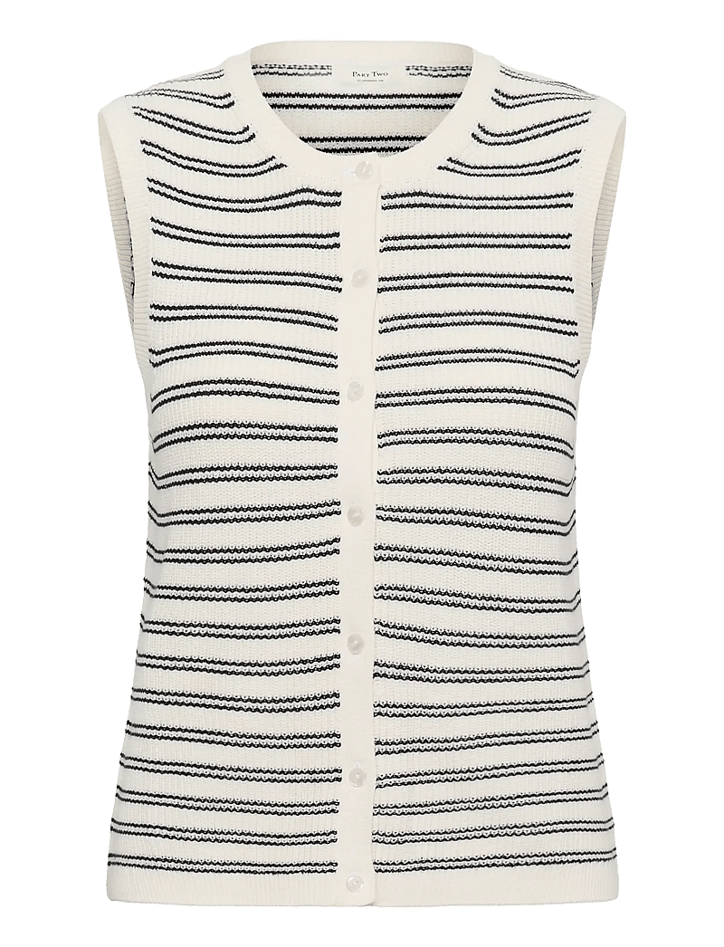 Part Two - GemmaPW WA - stickade västar - dark navy twin stripe - 1