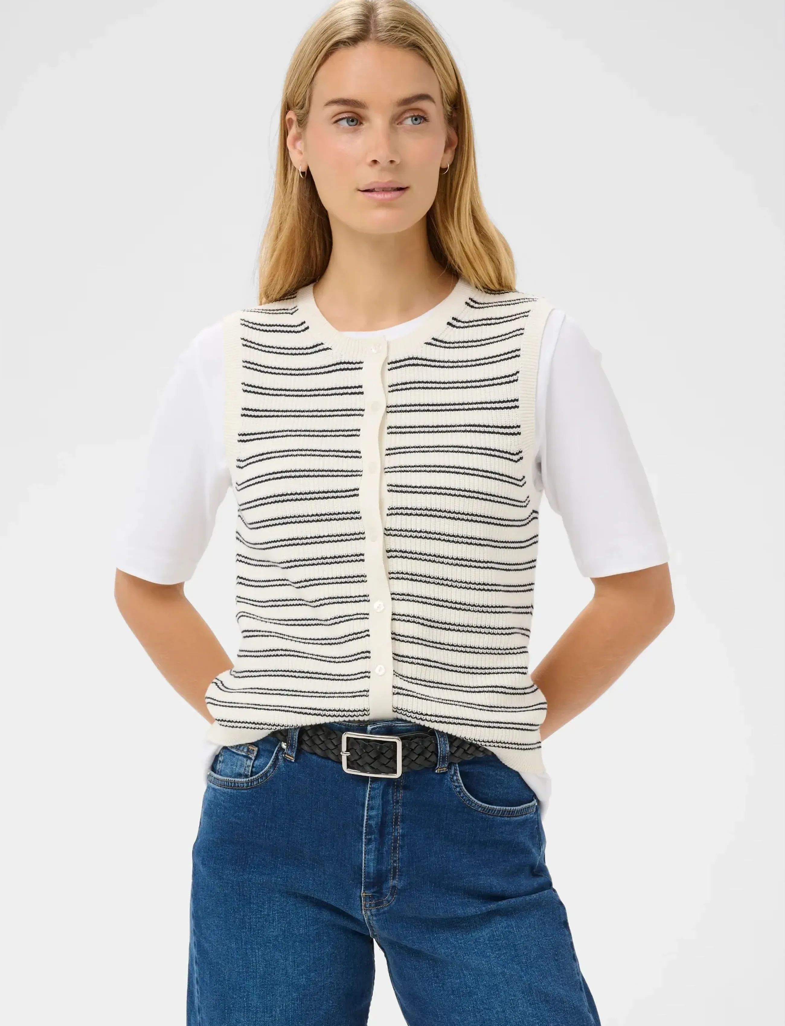 Part Two GemmaPW WA - Kläder - DARK NAVY TWIN STRIPE / cream