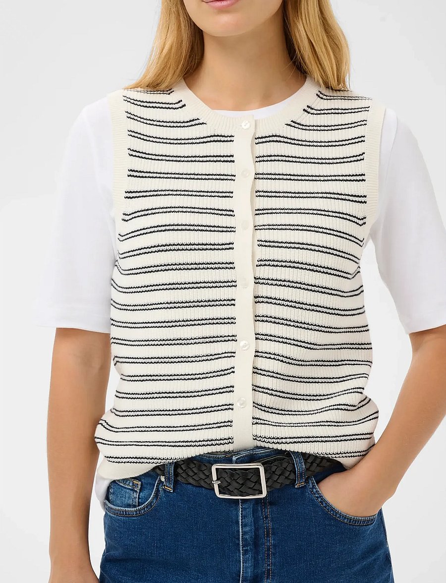 Part Two - GemmaPW WA - kootud vestid - dark navy twin stripe - 5