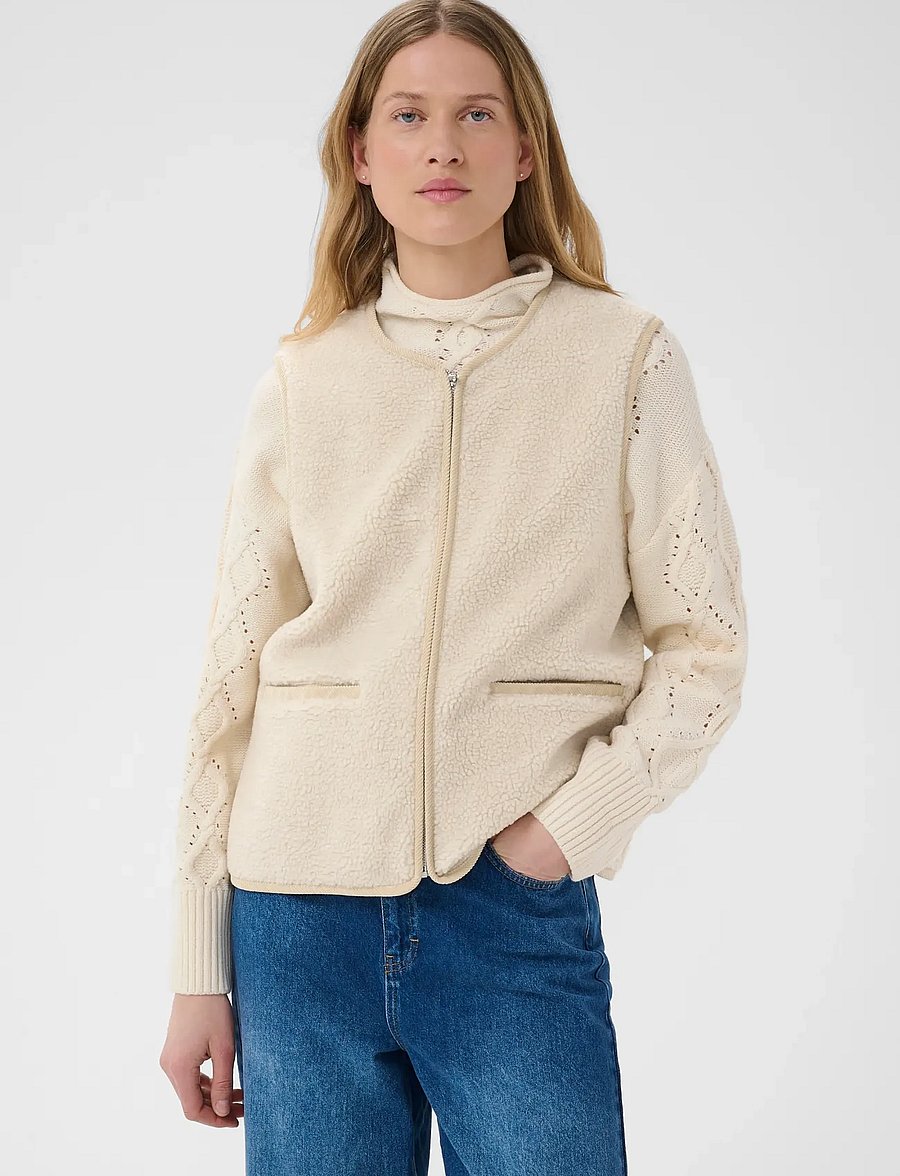 Part Two - CameliePW OTW - fleece- och teddyvästar - oatmeal - 0