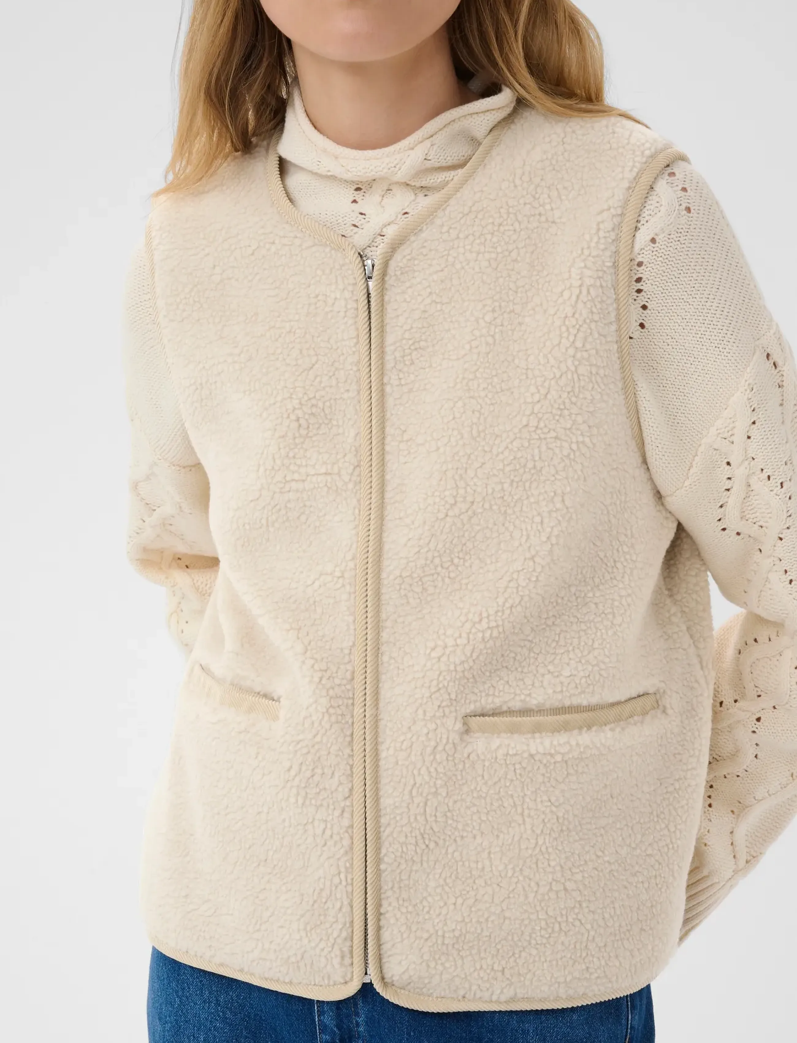 Part Two - CameliePW OTW - fleece- och teddyvästar - oatmeal - 5