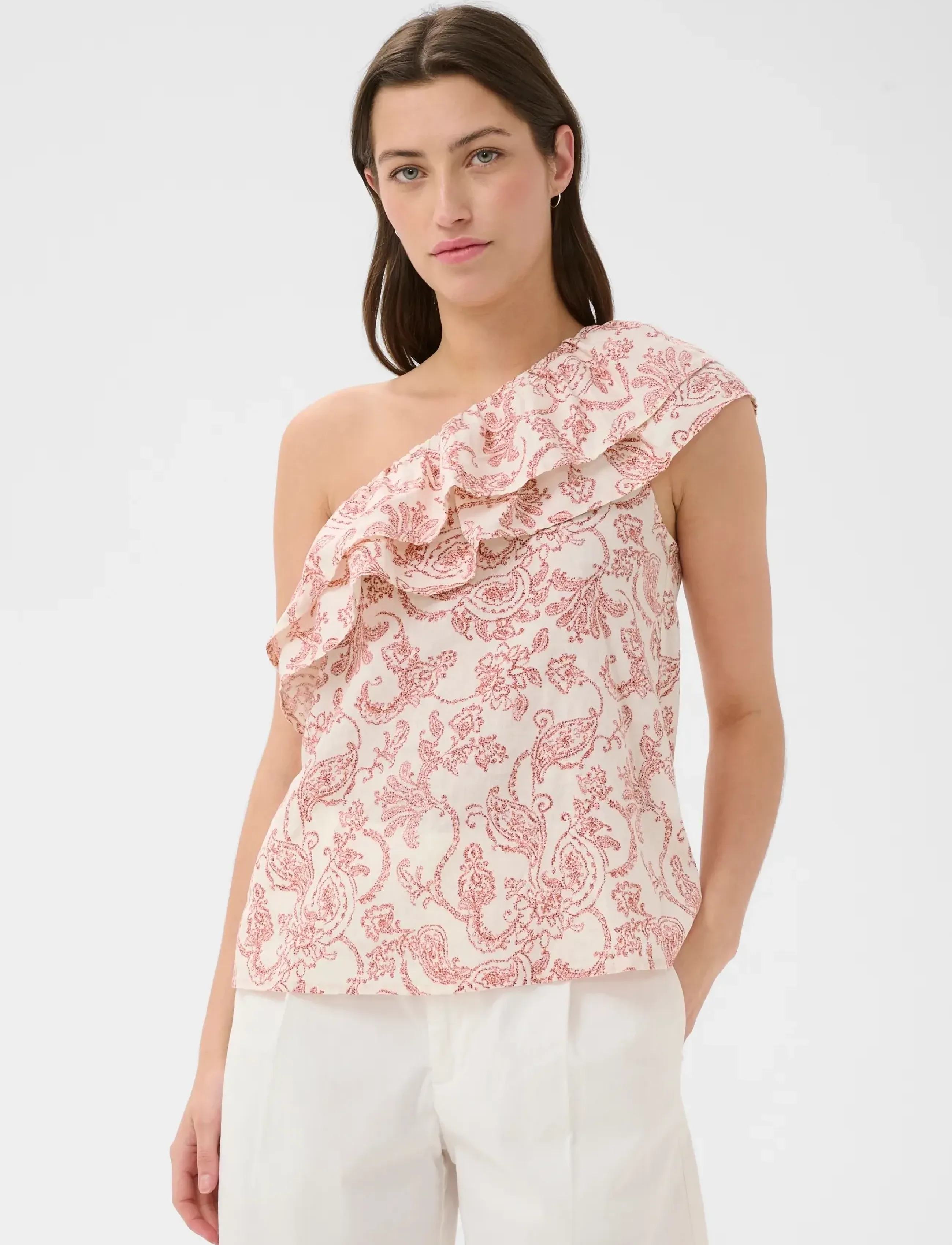 Part Two BrendaPW Top - Ærmeløse bluser - PEACH BLOSSOM DOT PAISLEY / cream