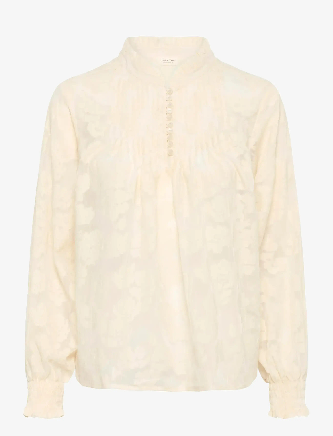 Part Two - ZayanPW BL - långärmade blusar - whisper white blurred flower - 1