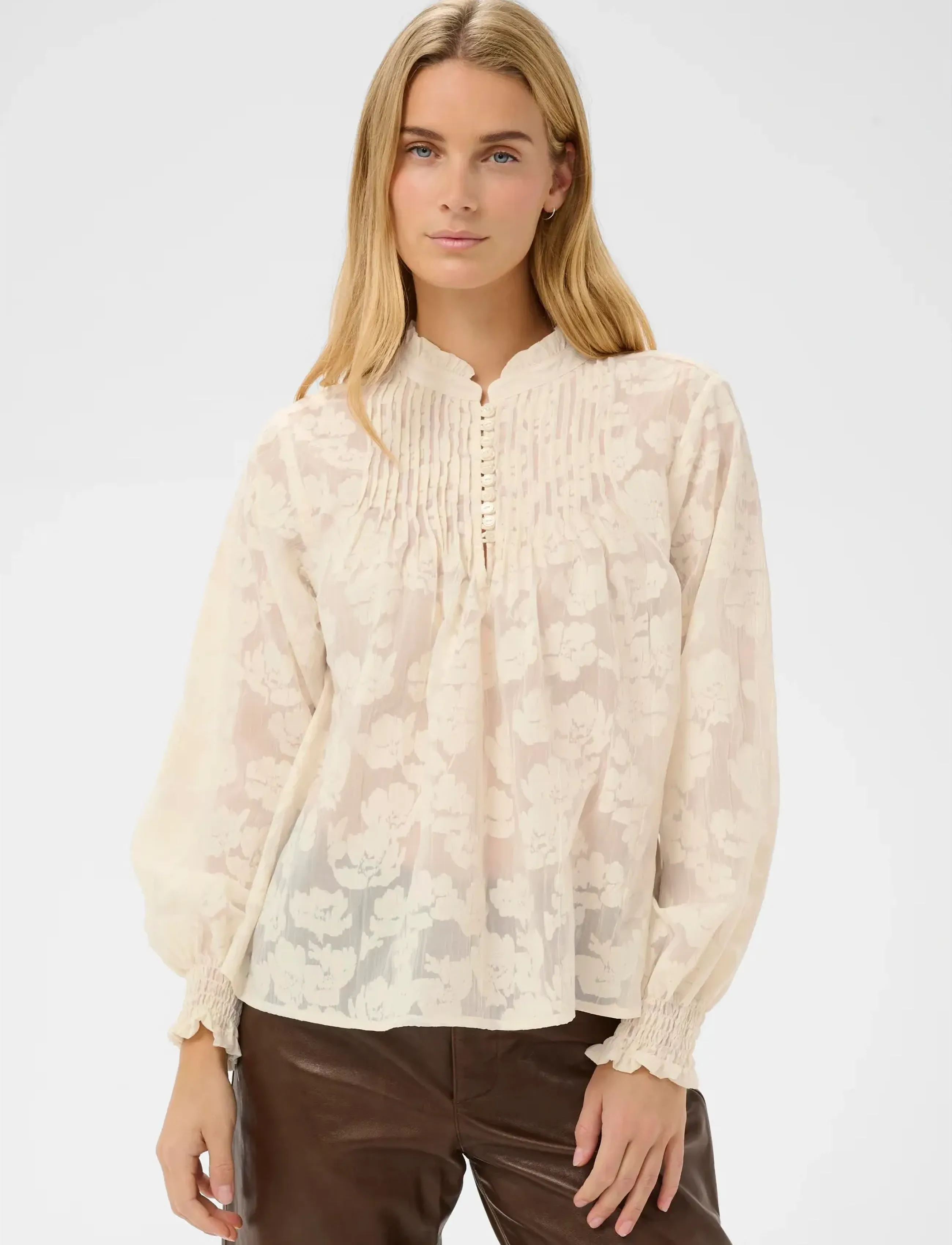 Part Two ZayanPW BL - Kläder - WHISPER WHITE BLURRED FLOWER / cream