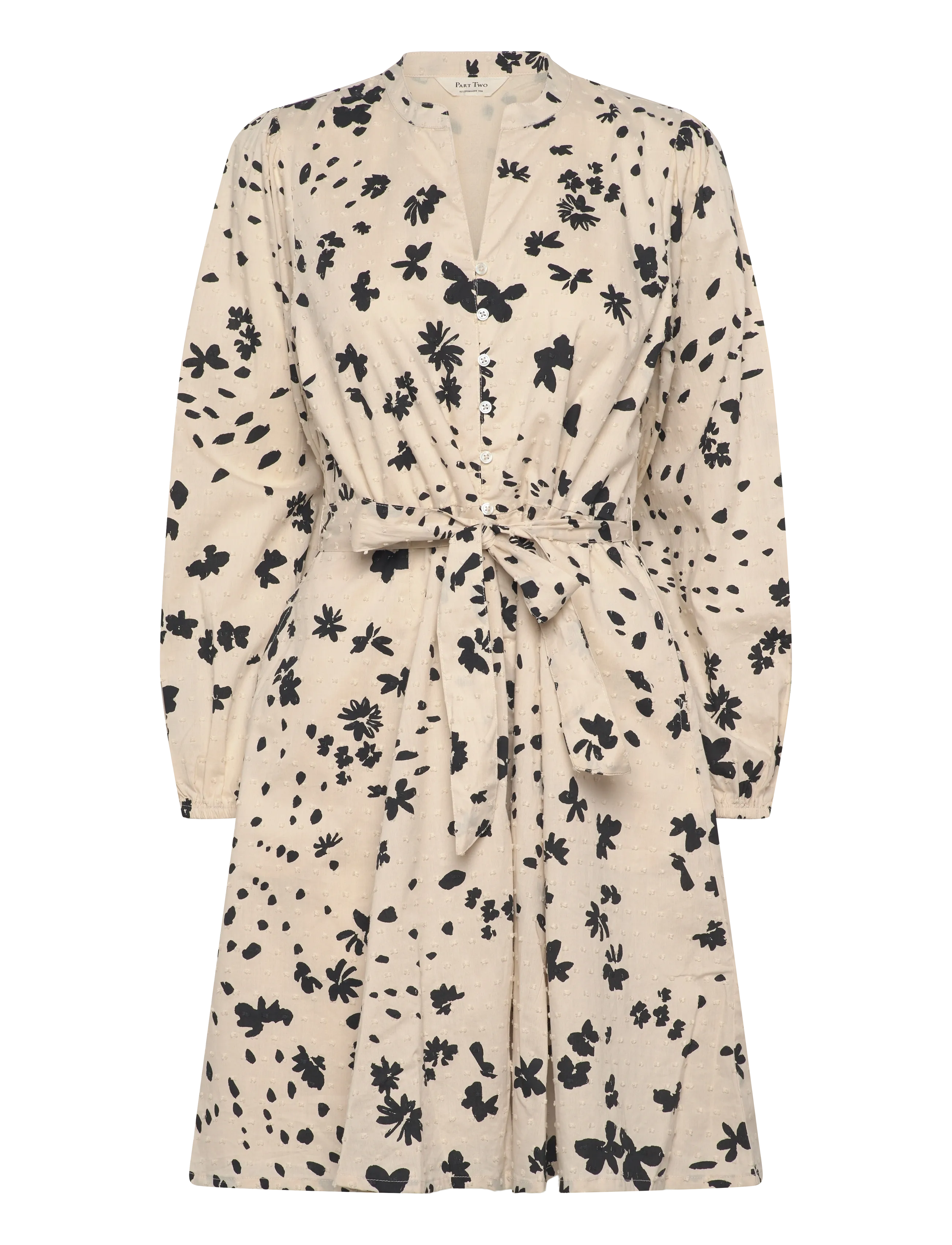 BLACK DOT FLOWER PRINT