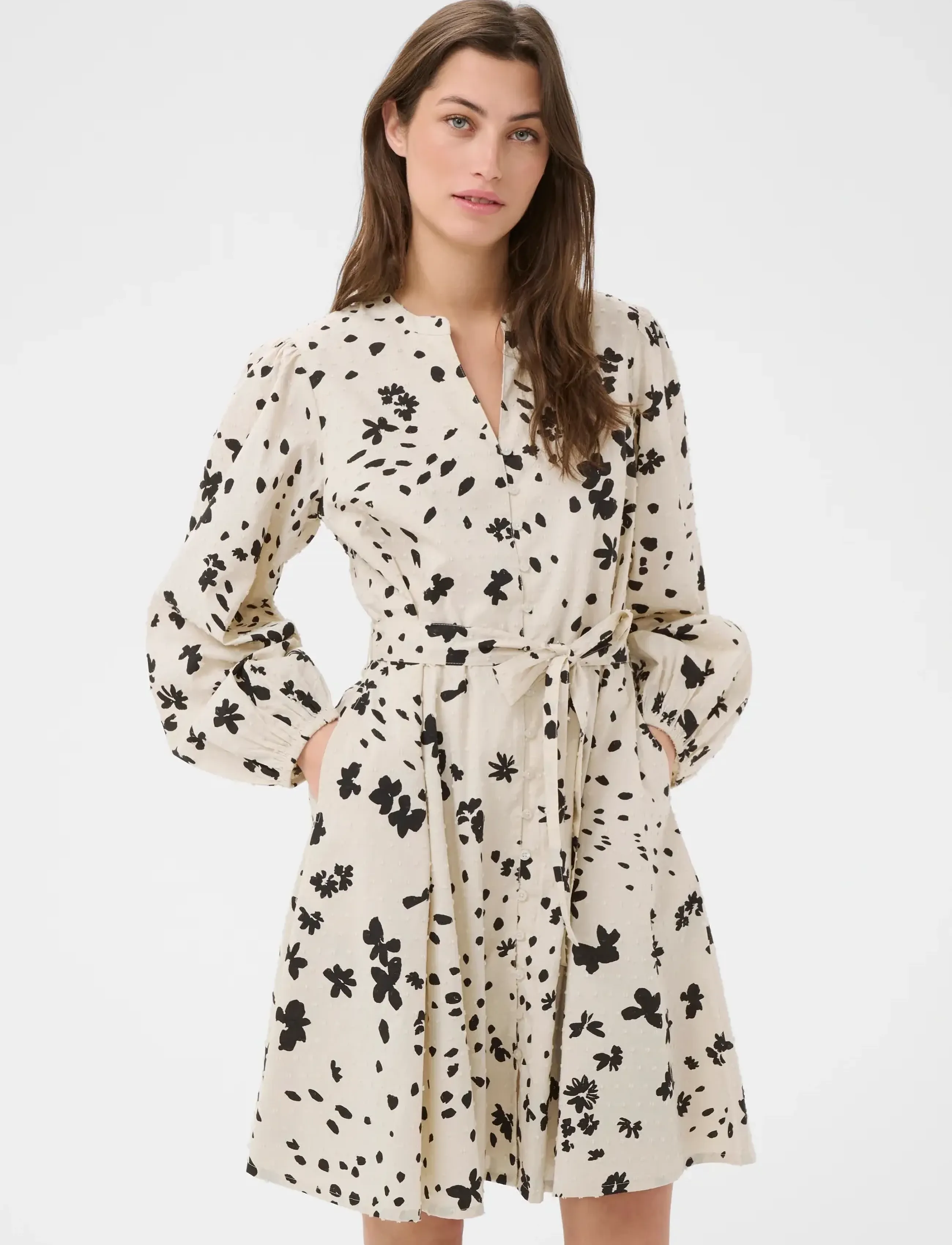 Part Two - AviraPW DR - sommarklänningar - black dot flower print - 3