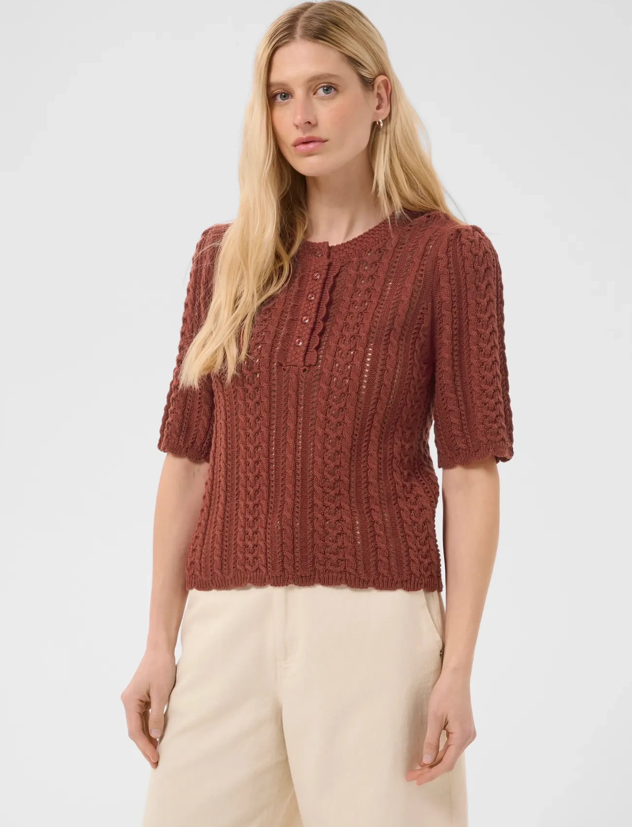 Part Two Darnellapw Pu, XS, Brown, Strik > Trøjer, Dame