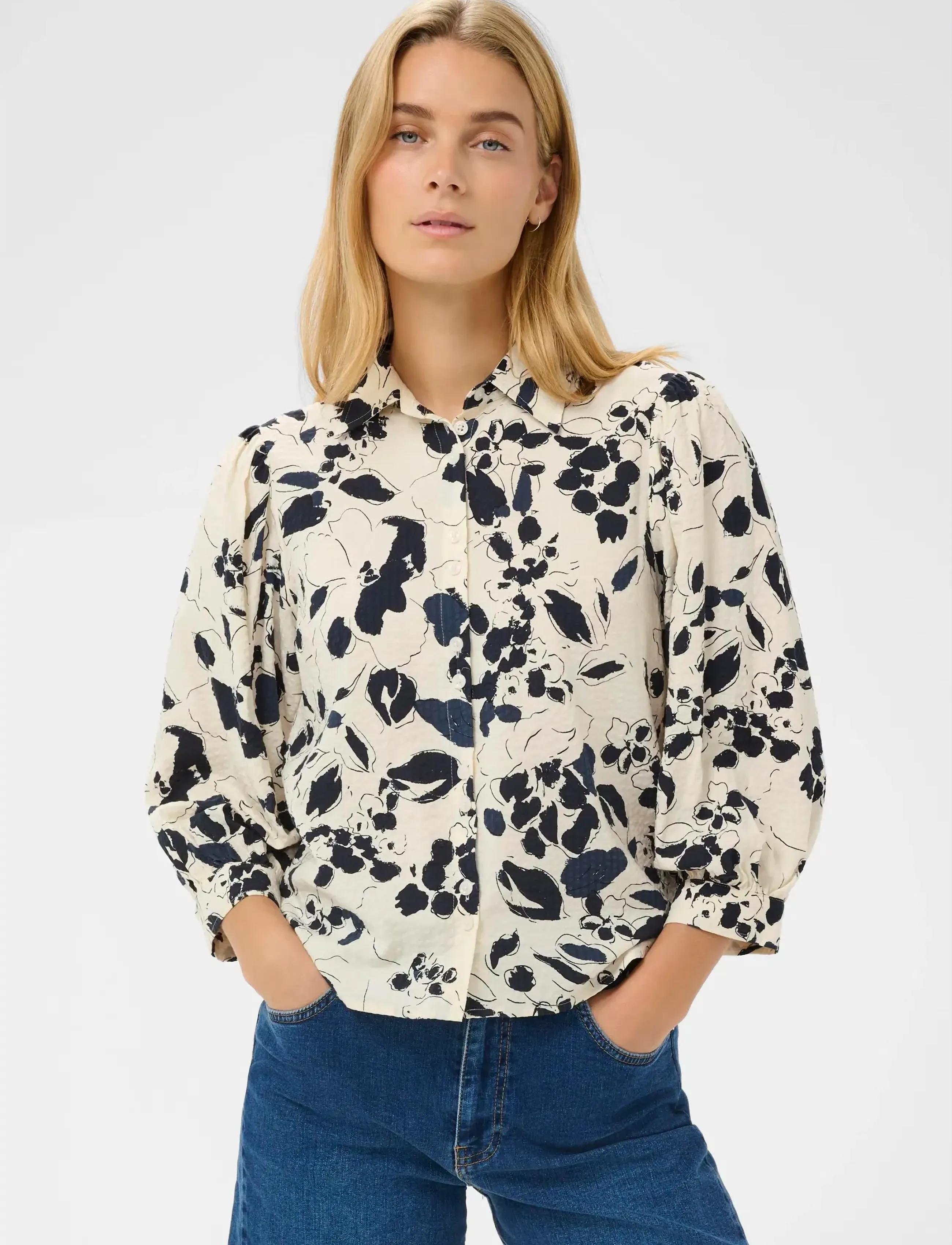 Part Two AnaisPW SH - Kläder - AFTER MIDNIGHT ARTFLOWER PRINT / cream