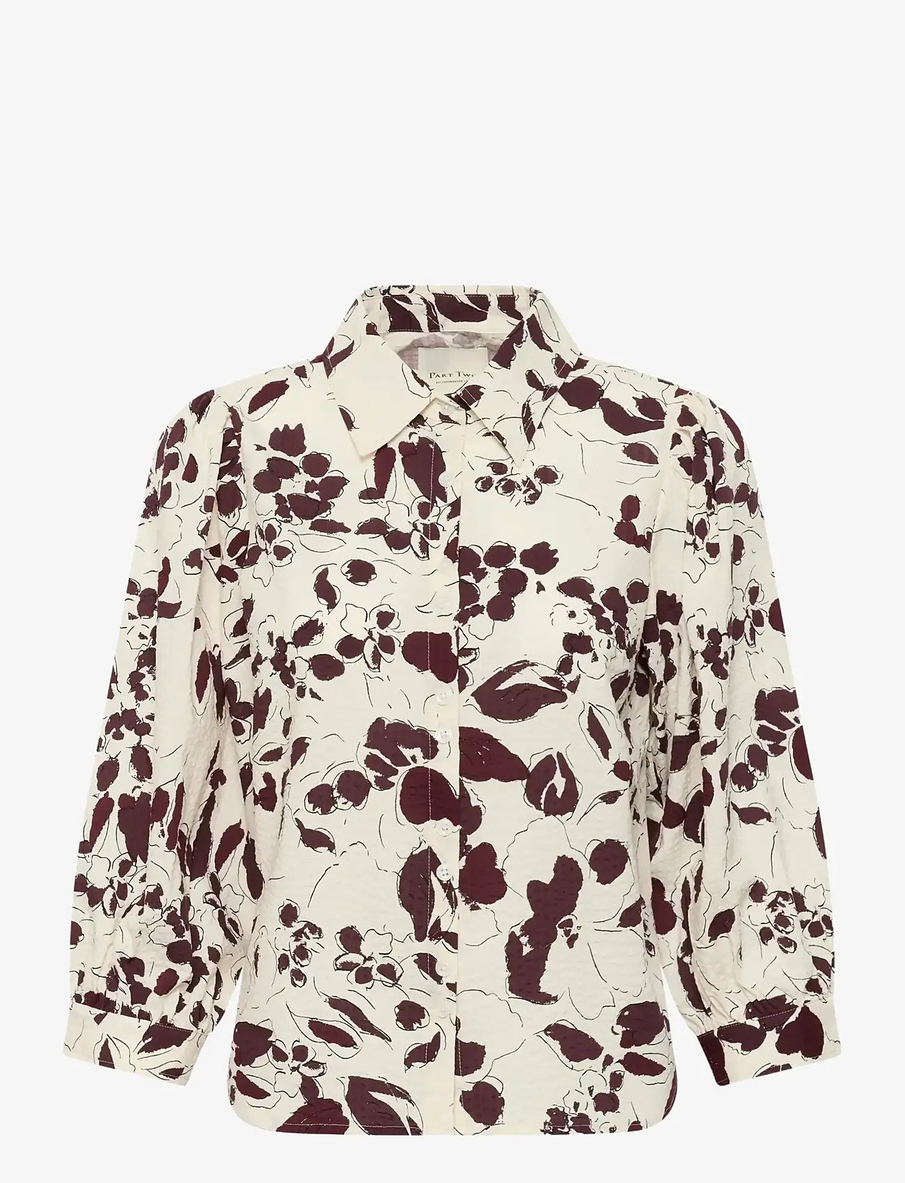 Part Two - AnaisPW SH - long sleeved blouses - fig artflower print - 1