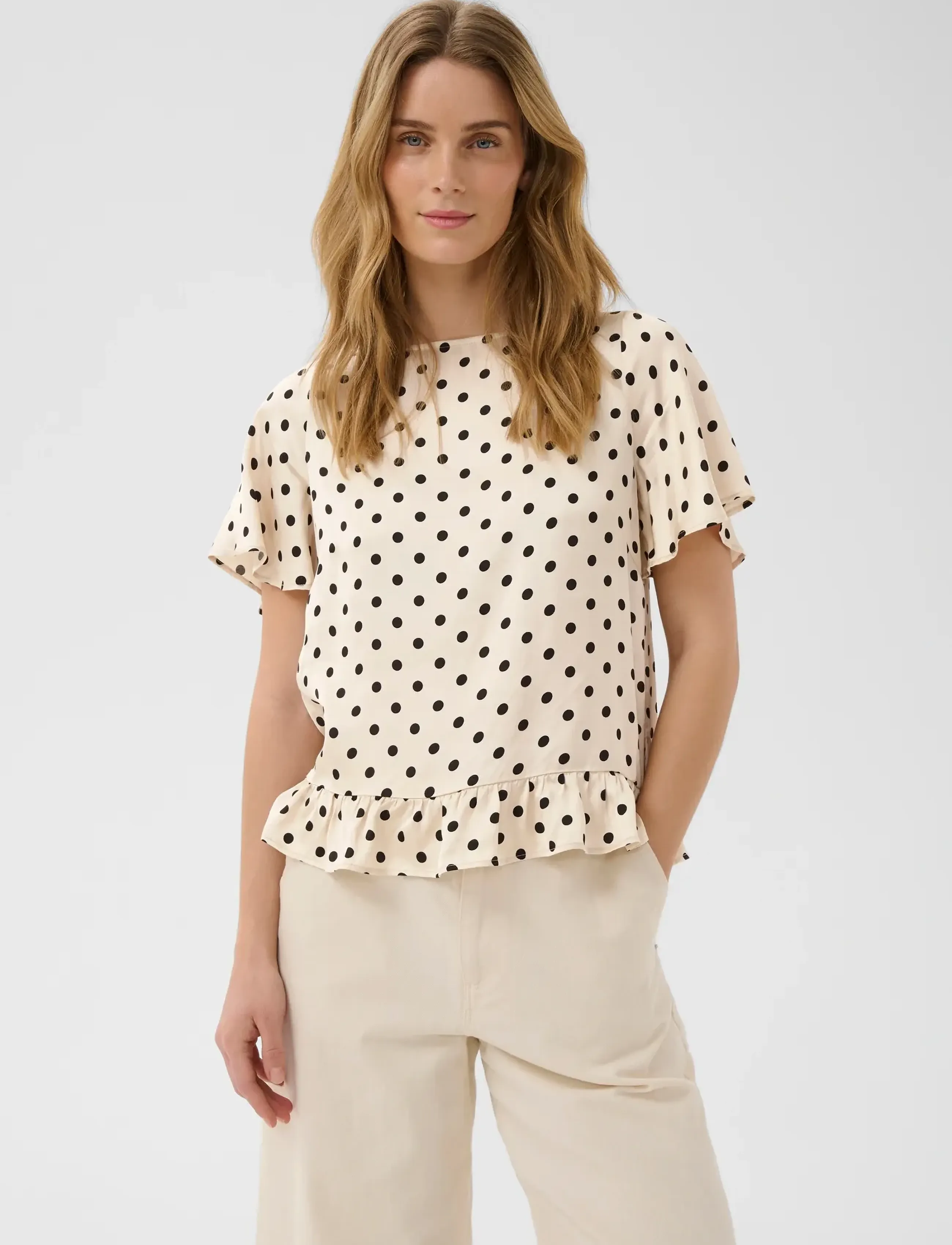 Part Two DusinesPW BL - Blusar & Skjortor - BLACK DOT / cream