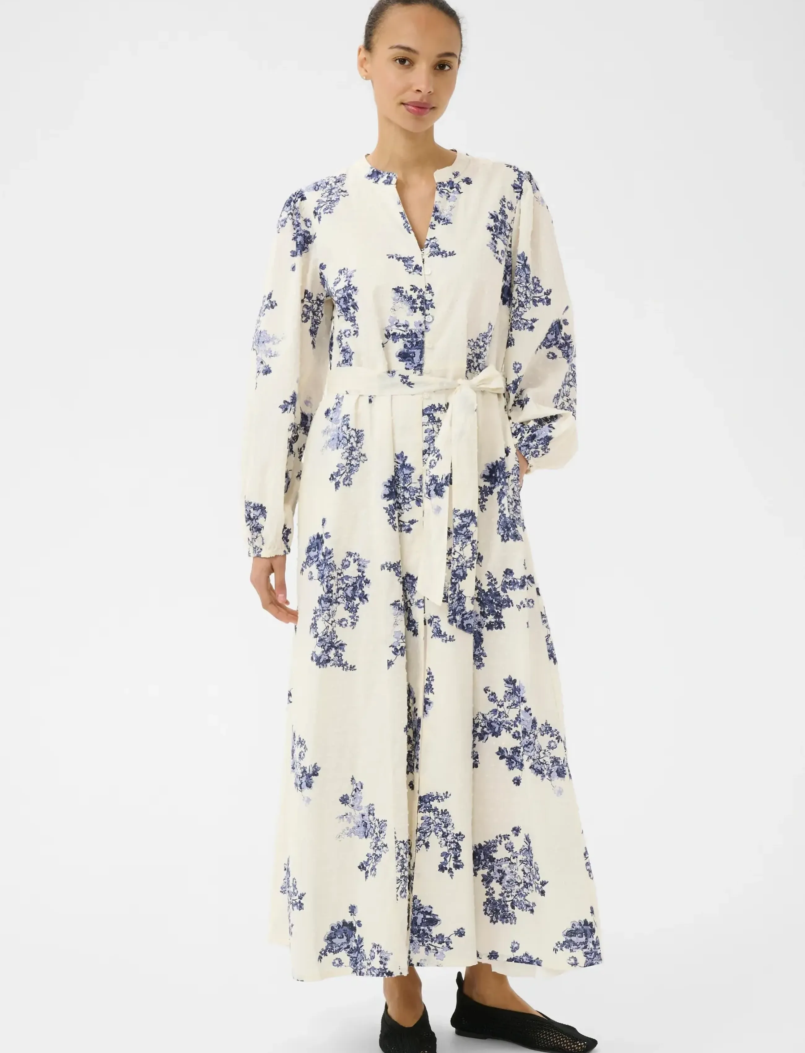 Part Two AviranaPW DR - Sommerkleider - BLUE SHADOW FLOWER PRINT / cream