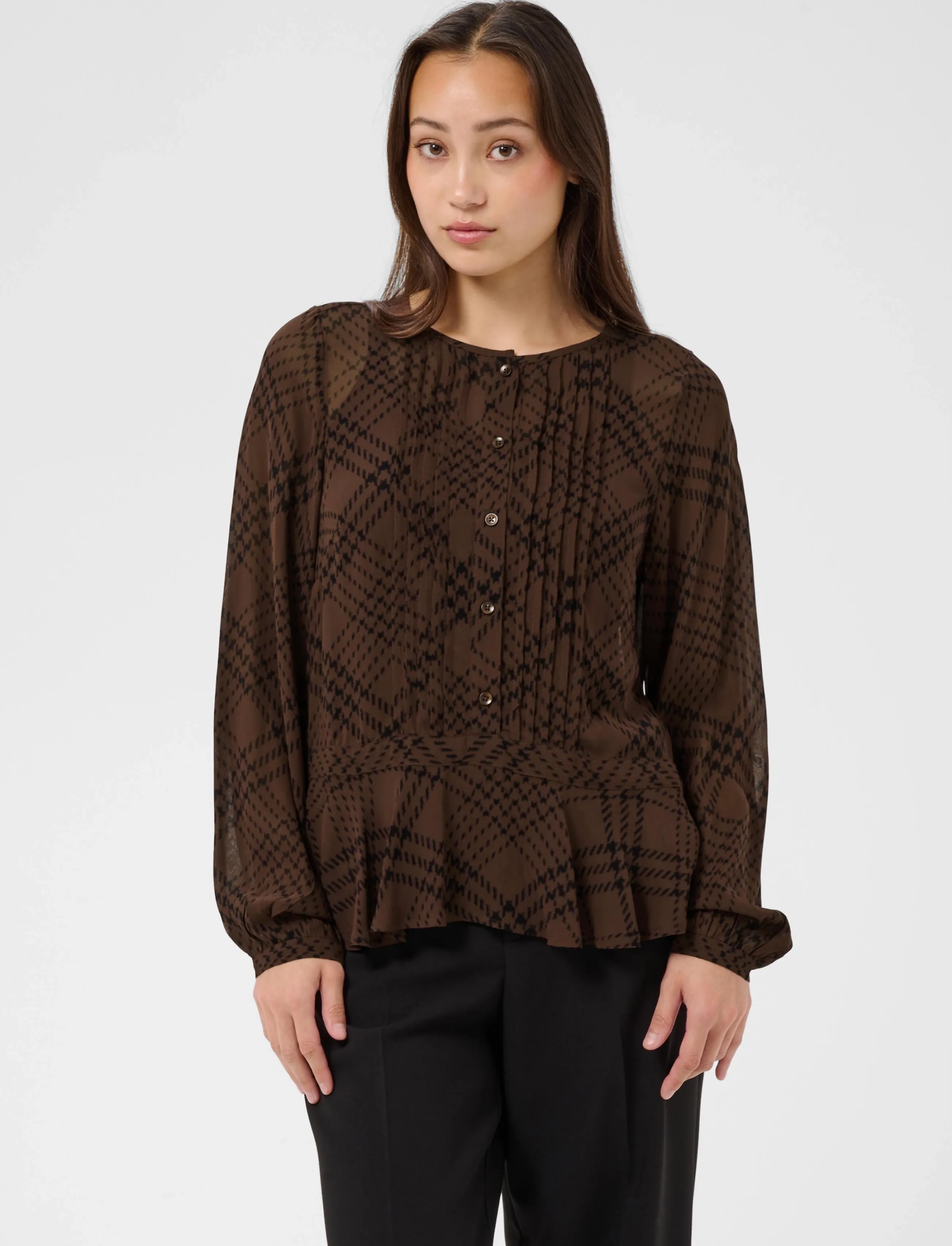 Part Two CantalinePW Shirt - Part Two - BROWN CHECK PRINT / brown