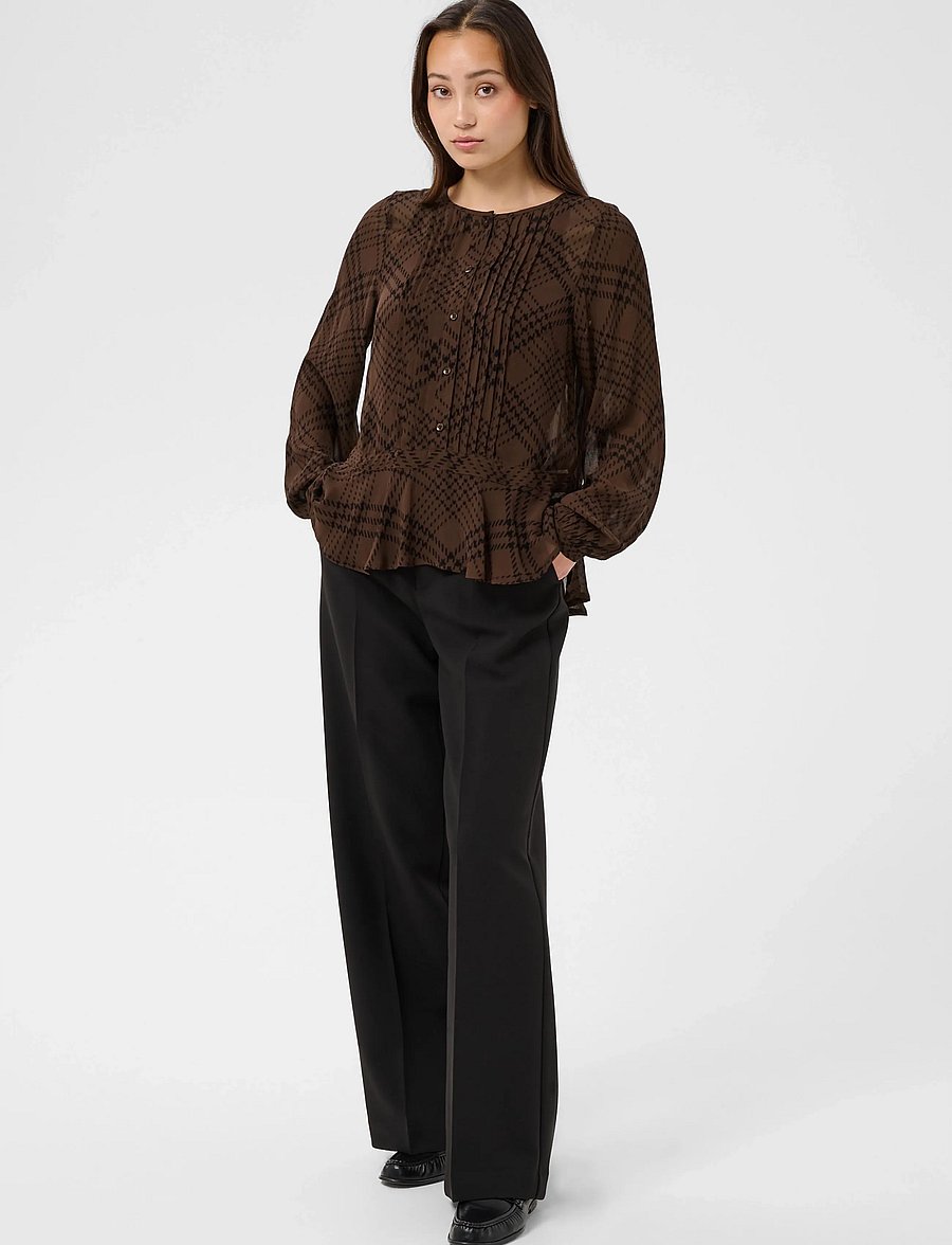 Part Two - CantalinePW Shirt - brown check print - 3
