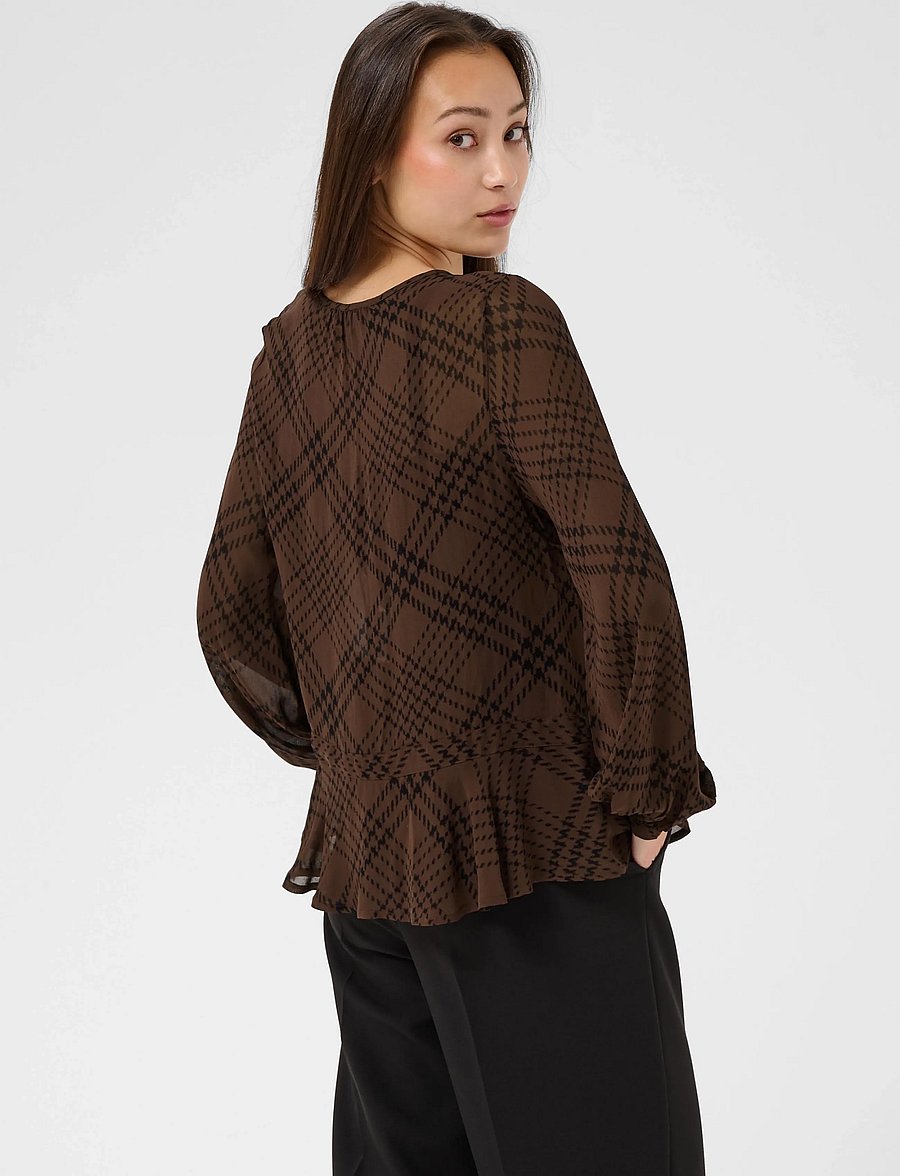 Part Two - CantalinePW Shirt - brown check print - 4