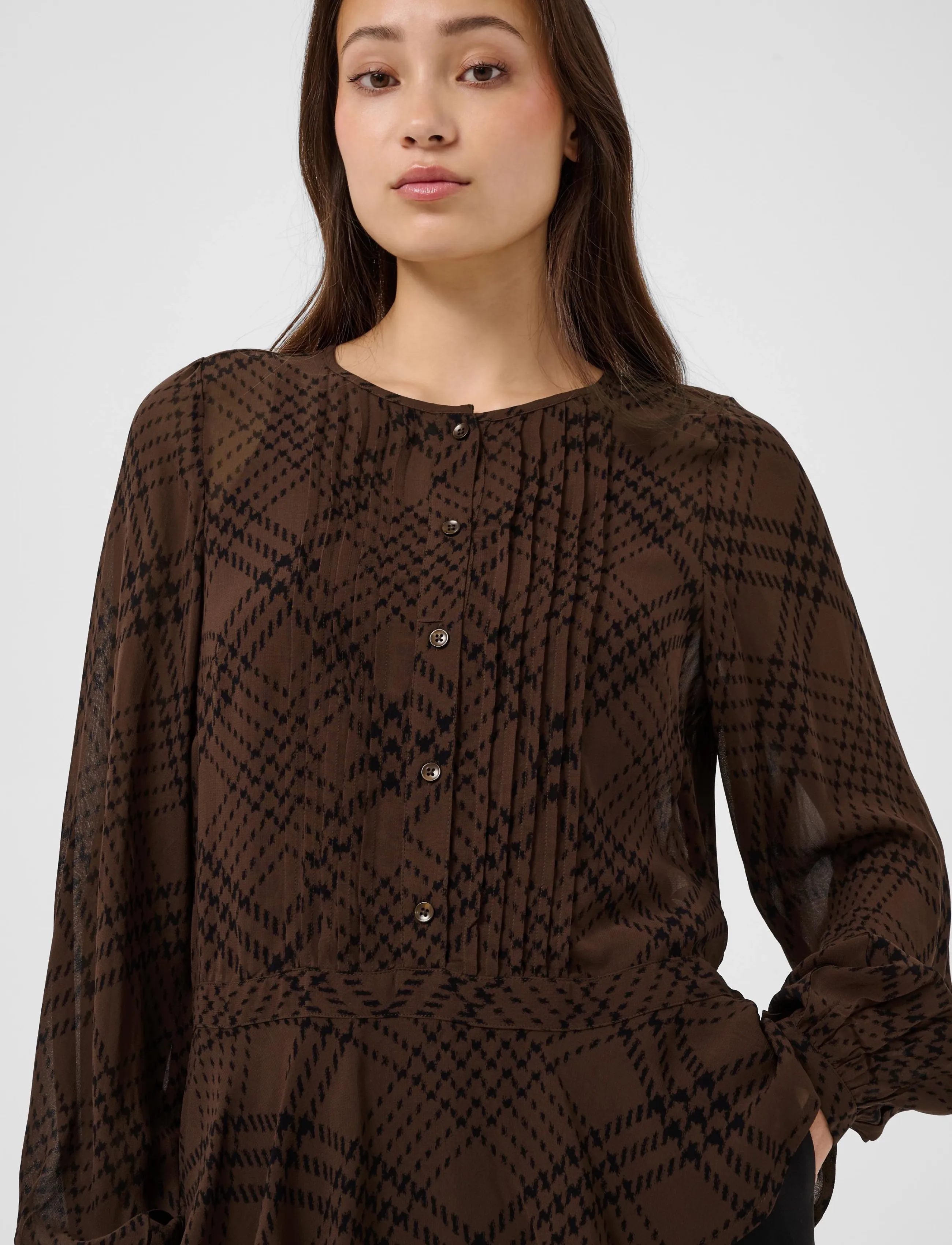 Part Two - CantalinePW Shirt - brown check print - 5