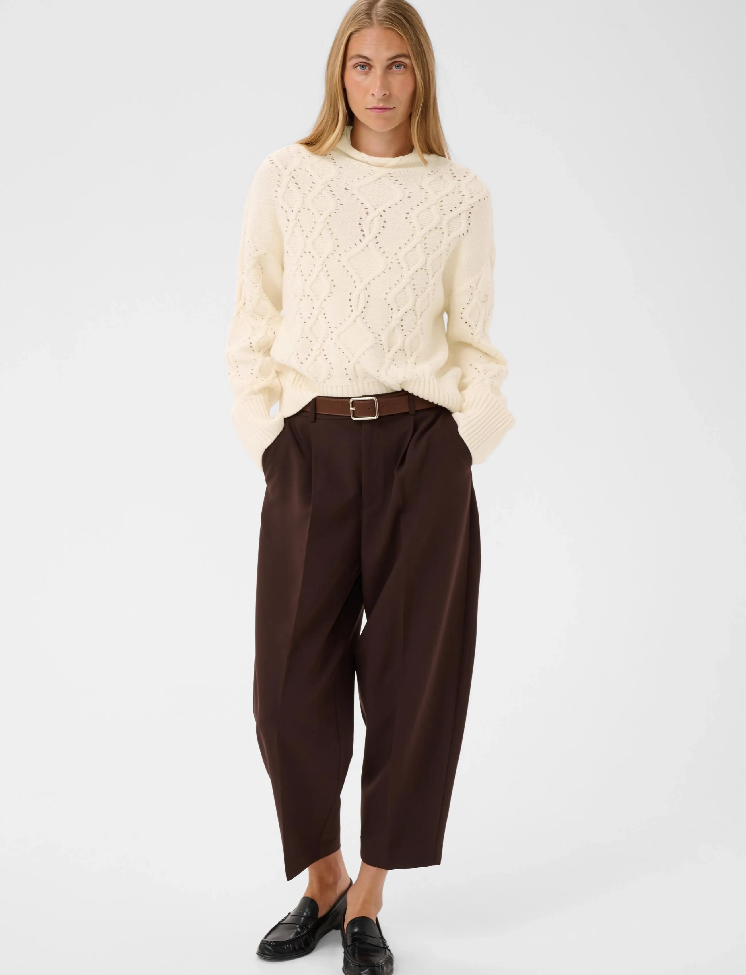 Part Two Charnelpw Pullover, XS, Knitwear, Creme - Turtleneck, Frauen