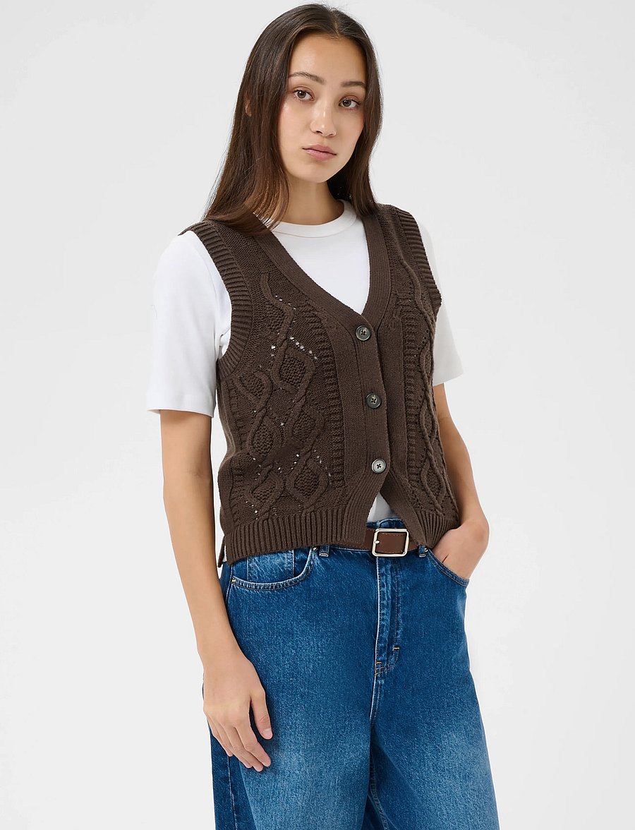 Part Two - ChristinPW Waistcoat - strikveste - mole' - 0