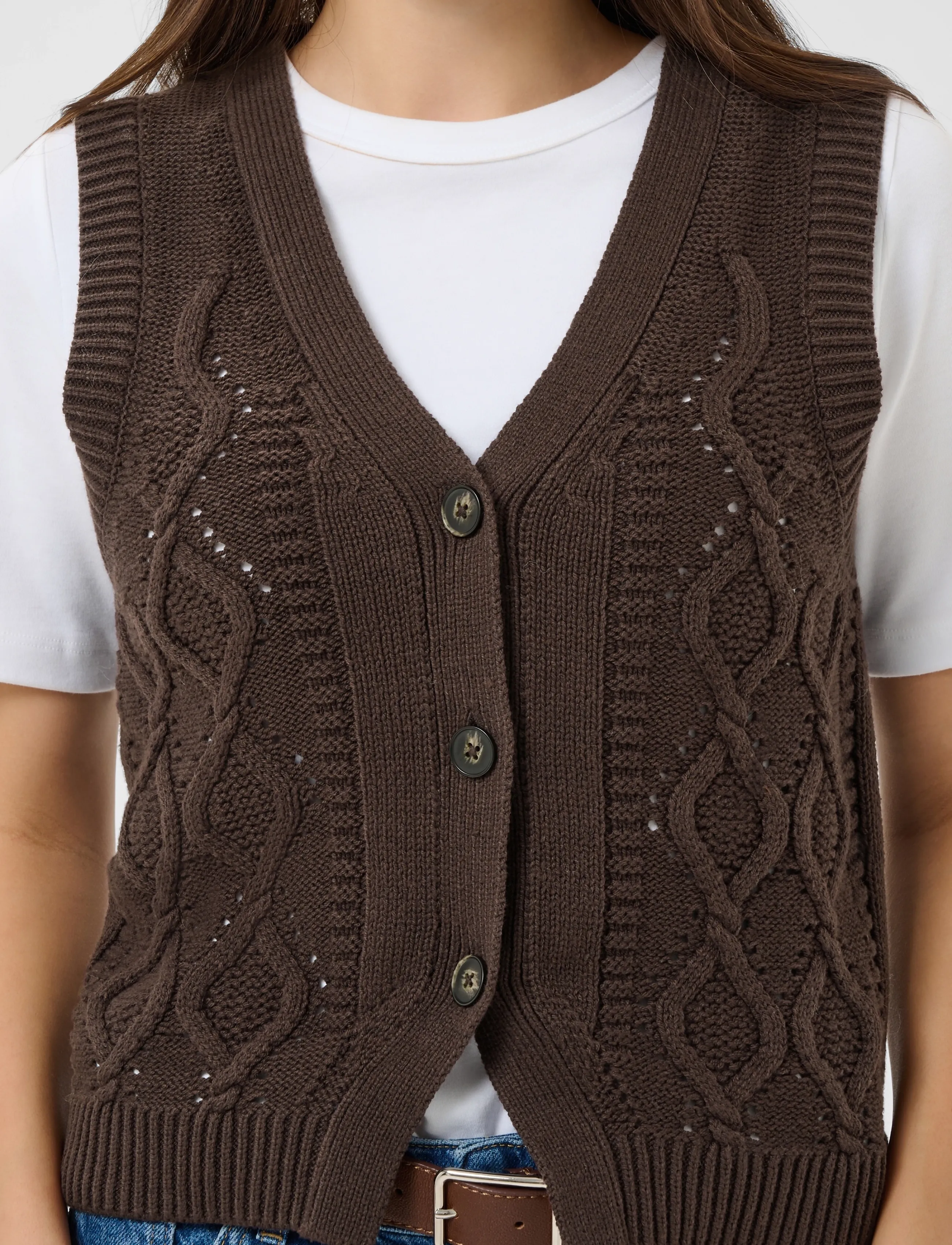 Part Two Christinpw Waistcoat stickade västar dam – bild 5