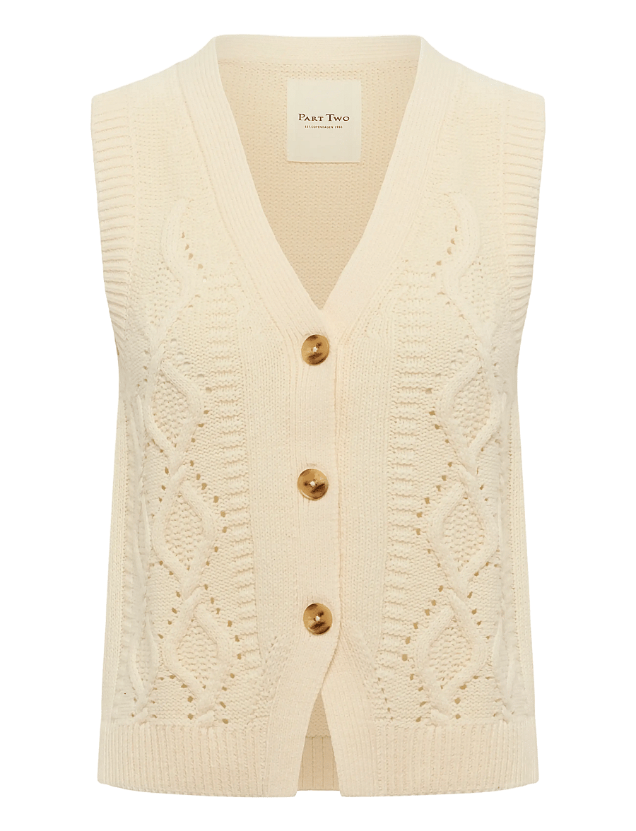 Part Two - ChristinPW Waistcoat - kootud vestid - whitecap gray - 1