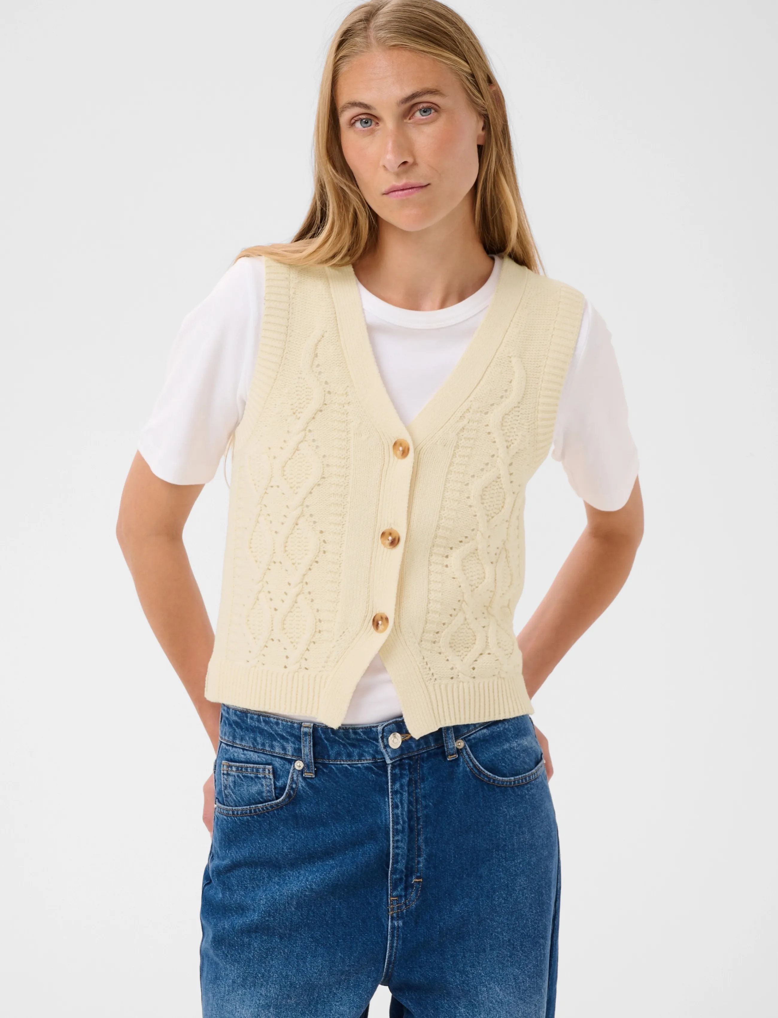 Part Two - ChristinPW Waistcoat - kootud vestid - whitecap gray - 5