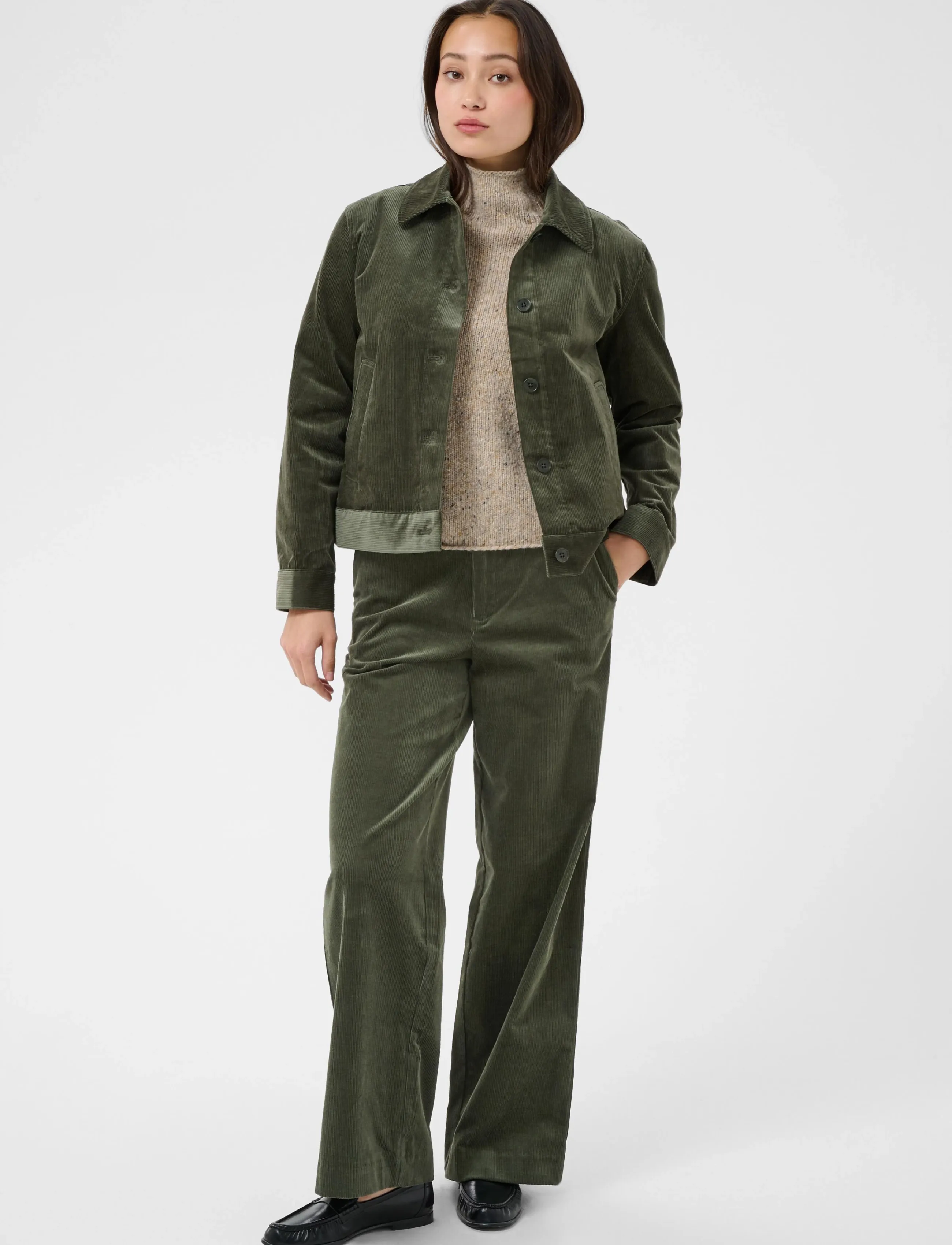 Part Two - ColumbaPW Pants - laia säärega püksid - beetle - 3