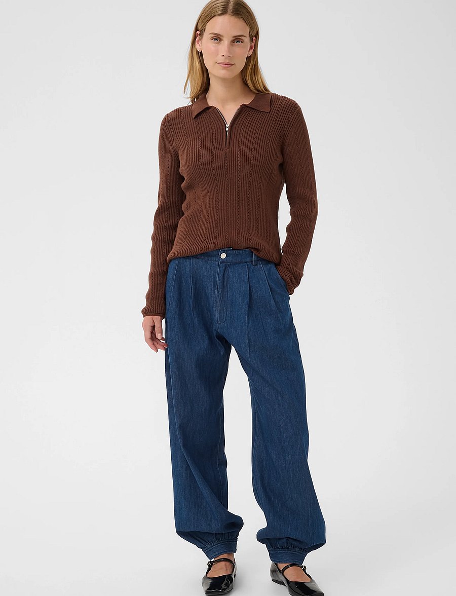 Part Two - ChrisellePW Pants - barrel-bukser - medium dark blue denim - 0