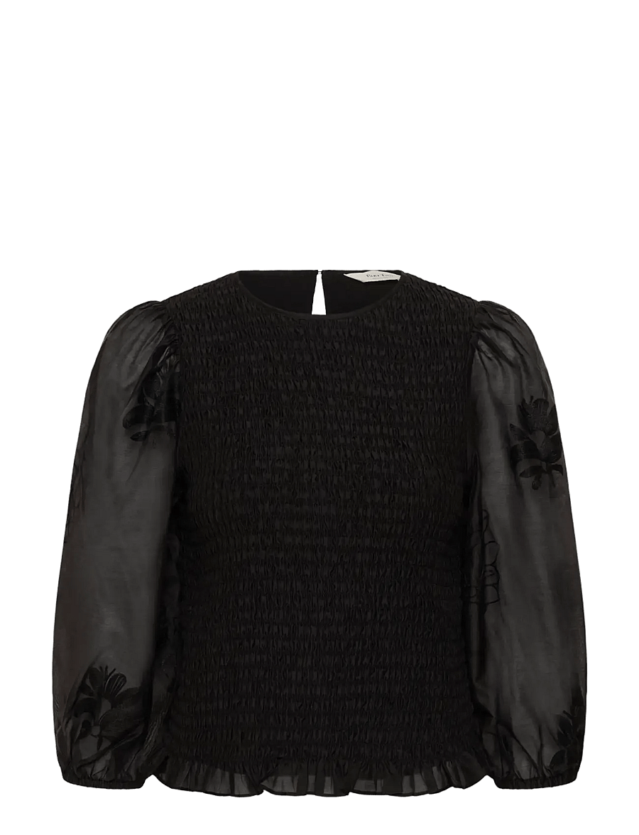 Part Two - ChikaPW Blouse - kurzärmelige blusen - black - 1