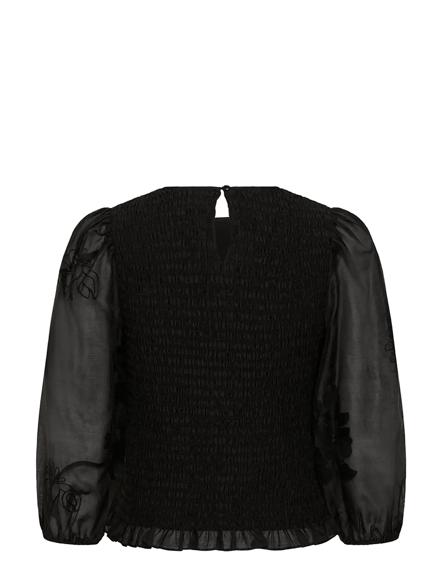 Part Two - ChikaPW Blouse - kurzärmelige blusen - black - 2
