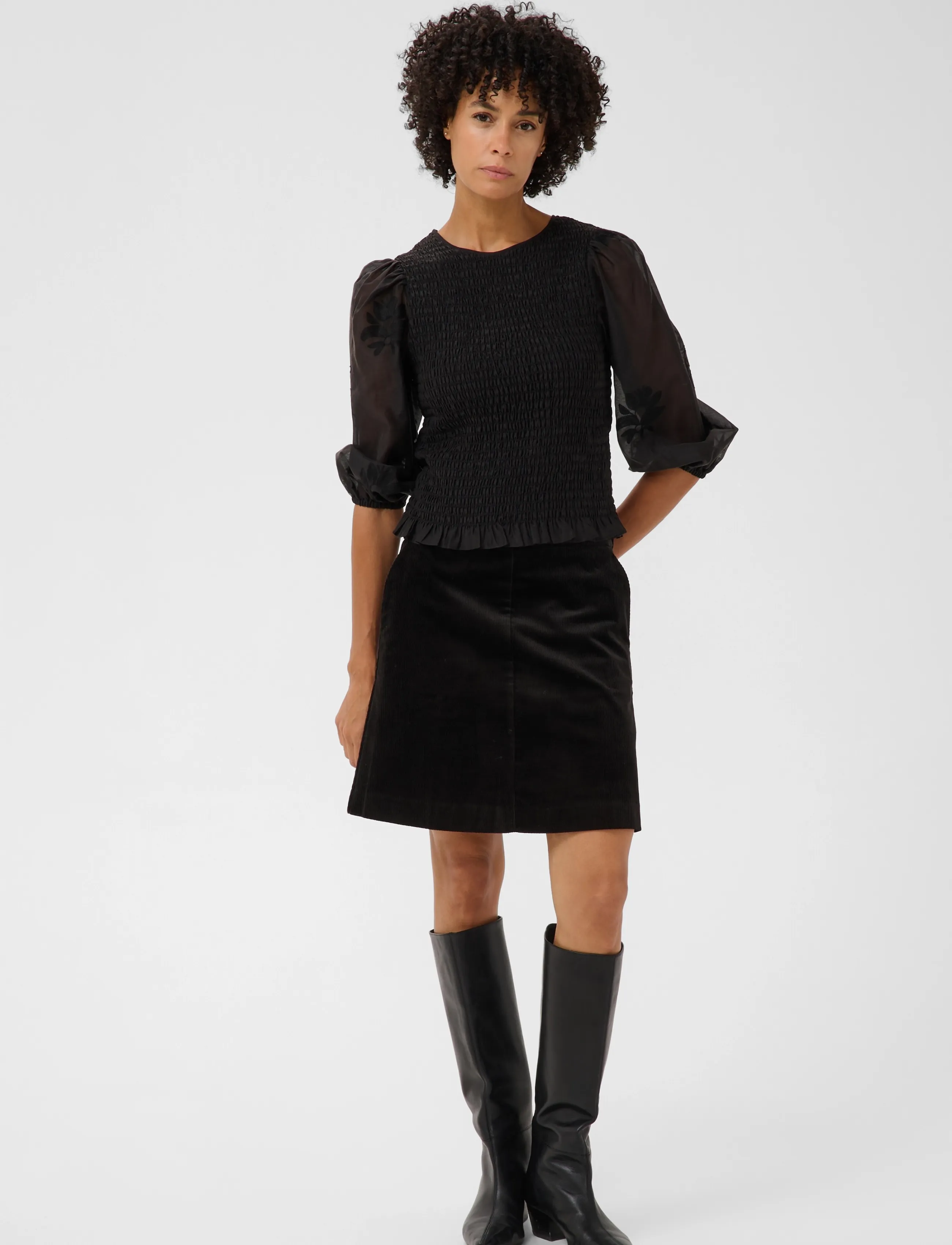 Part Two ChikaPW Blouse - Kurzärmelige Blusen - BLACK / black