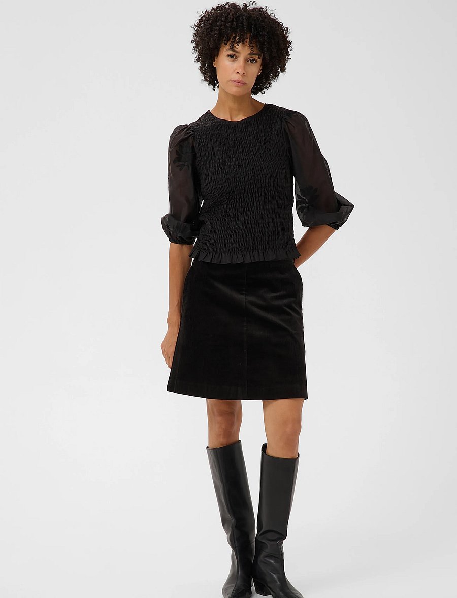 Part Two - ChikaPW Blouse - kurzärmelige blusen - black - 0