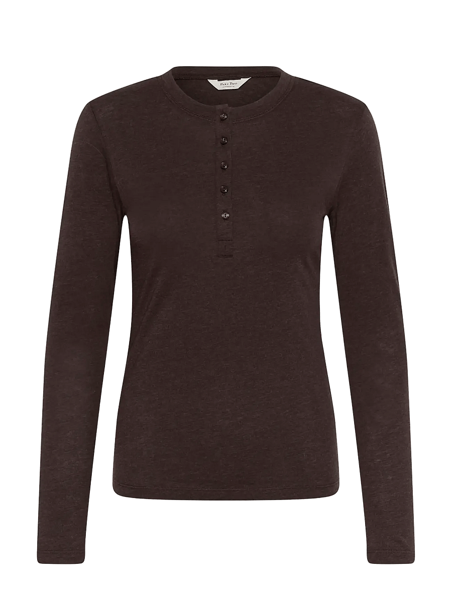 Part Two - ChattiaPW Tshirt - pikkade varrukatega topid - mole' melange - 1
