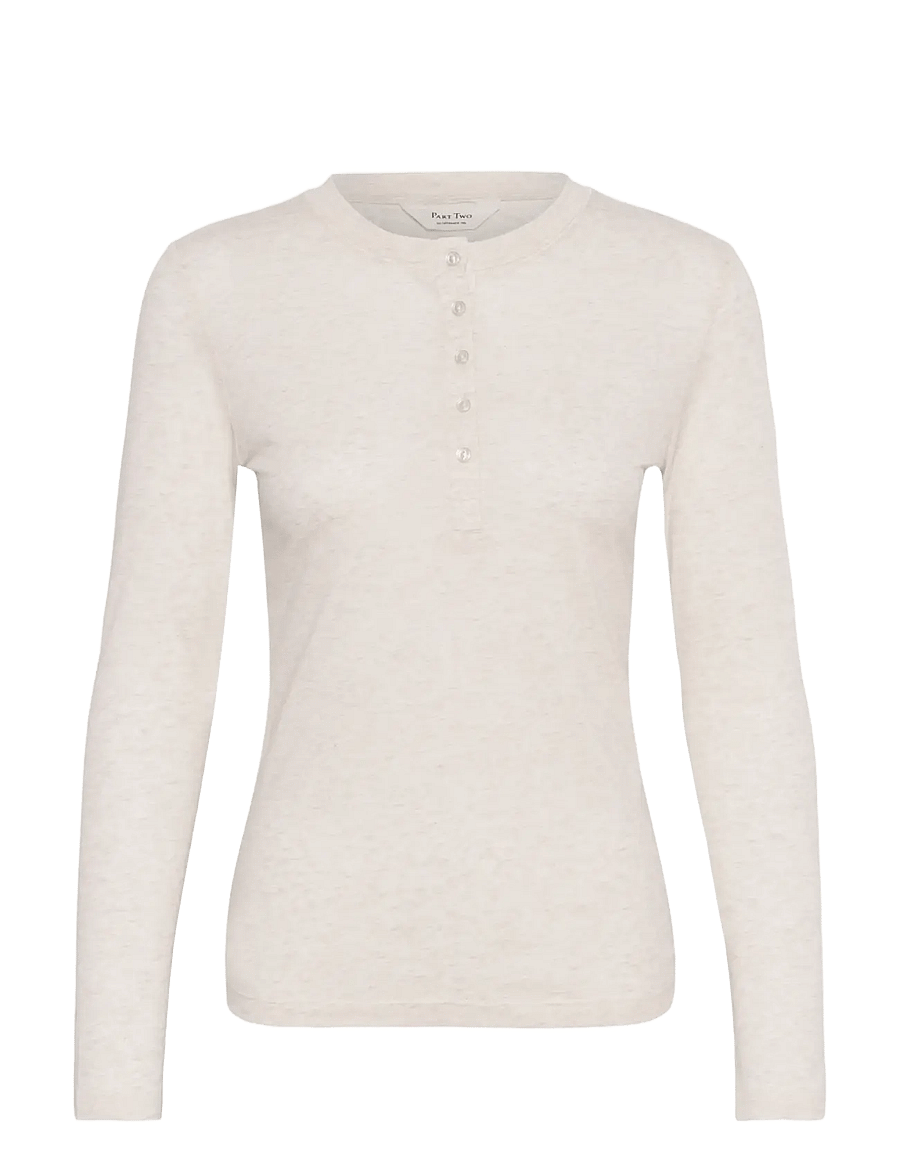 Part Two - ChattiaPW Tshirt - langærmede toppe - whitecap melange - 1