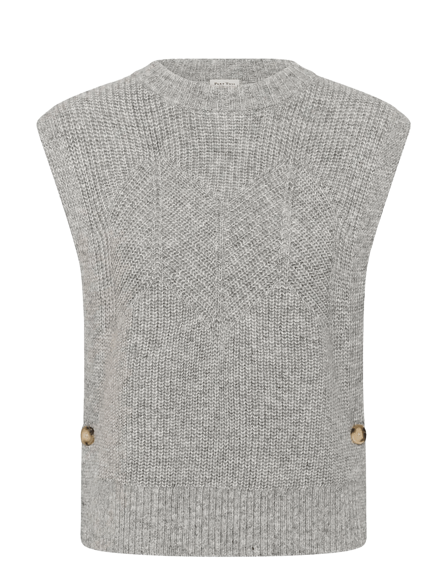 Part Two - CharlyePW Waistcoat - strickwesten - medium grey melange - 1